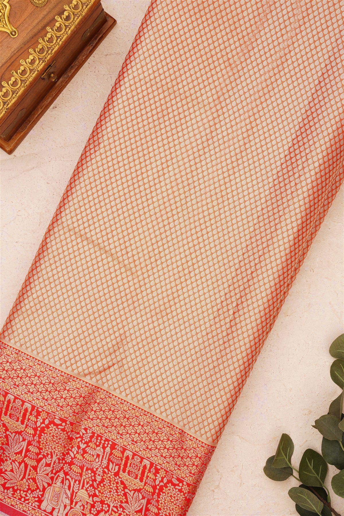 Semi Kanchipuram Silk Blend Green Saree