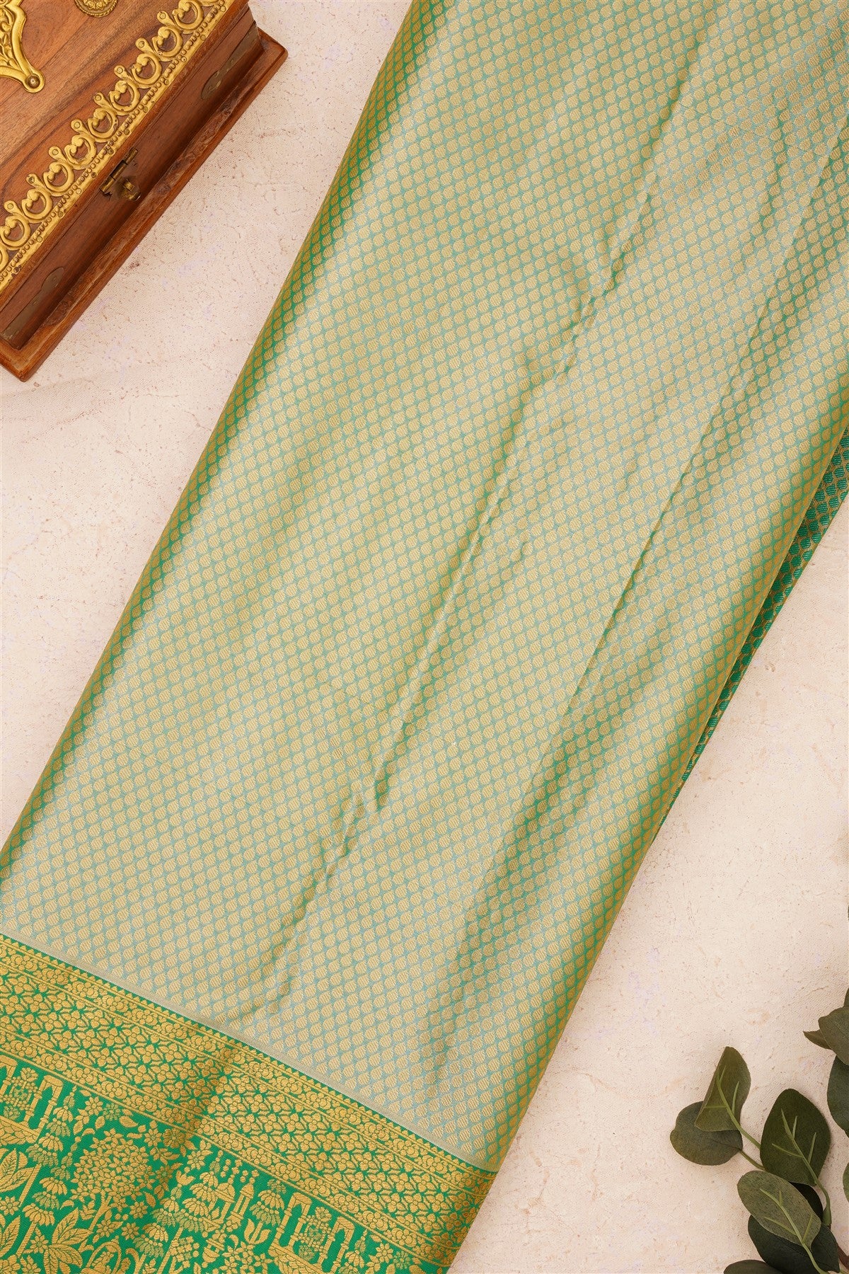 Semi Kanchipuram Silk Blend Lavander Saree