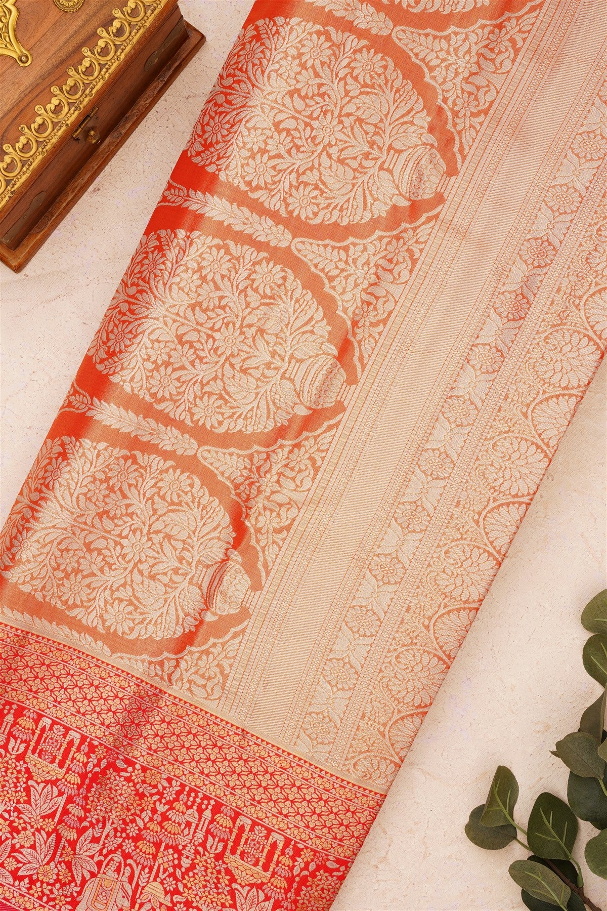 Semi Kanchipuram Silk Blend Royal Blue Saree