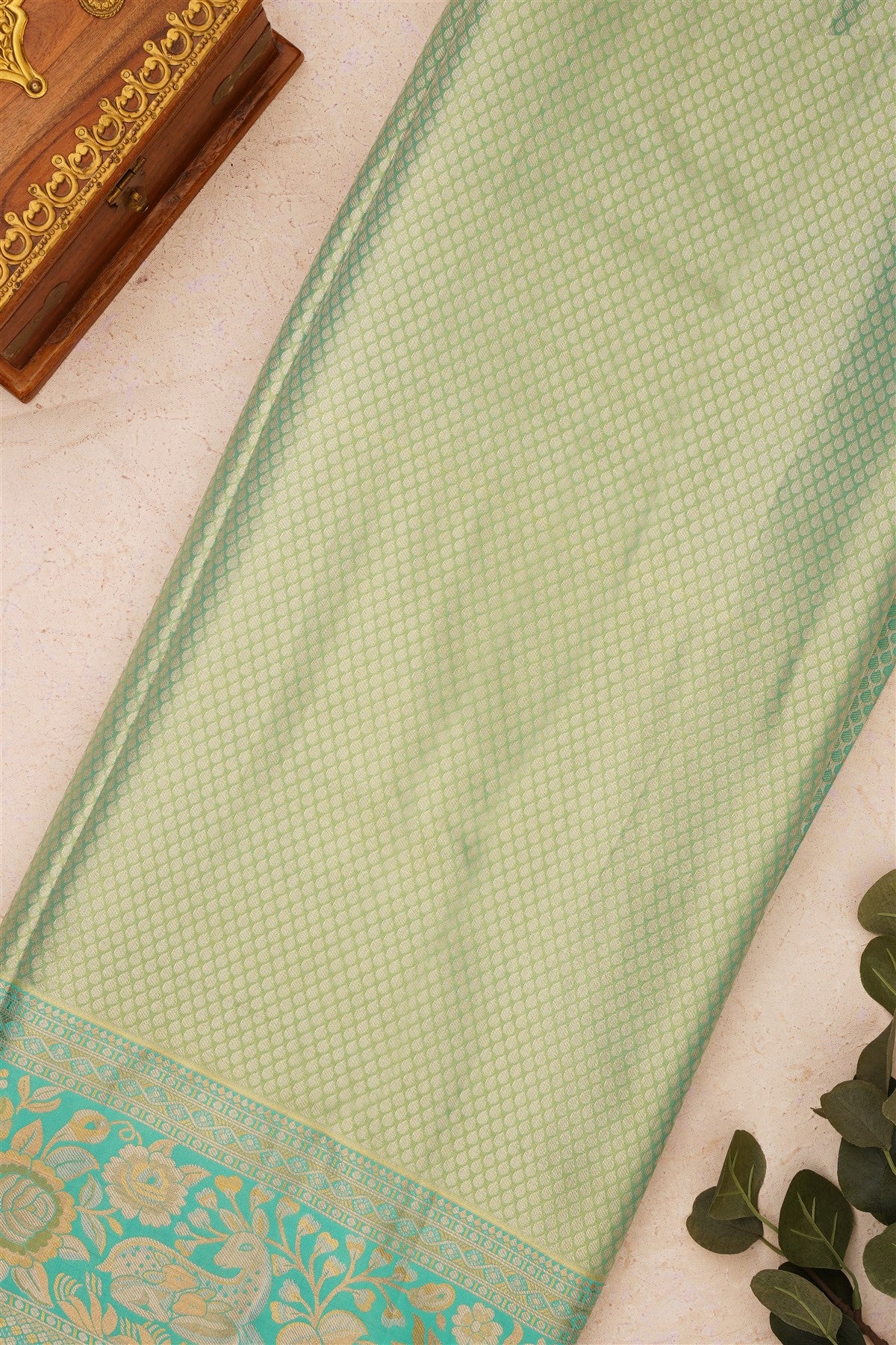 Semi Kanchipuram Silk Blend Beige Saree