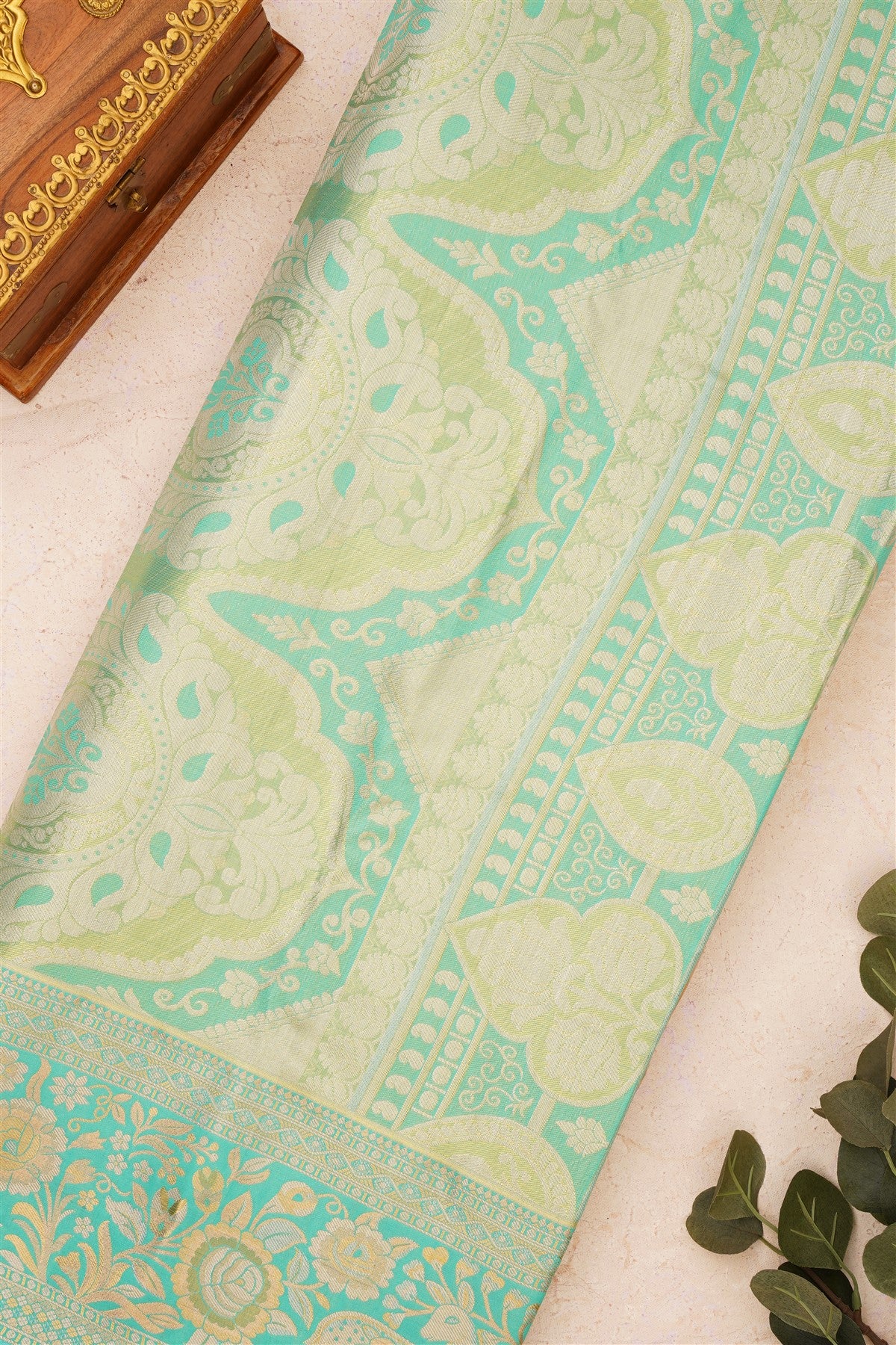 Semi Kanchipuram Silk Blend Beige Saree