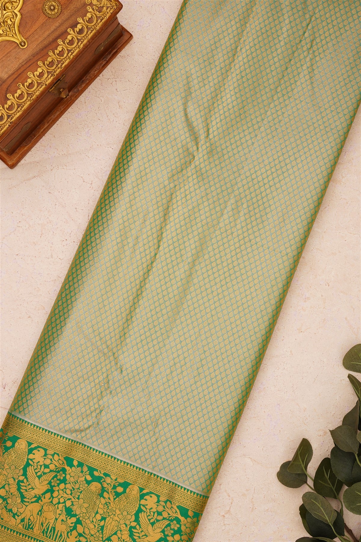 Semi Kanchipuram Silk Blend Lavander Saree