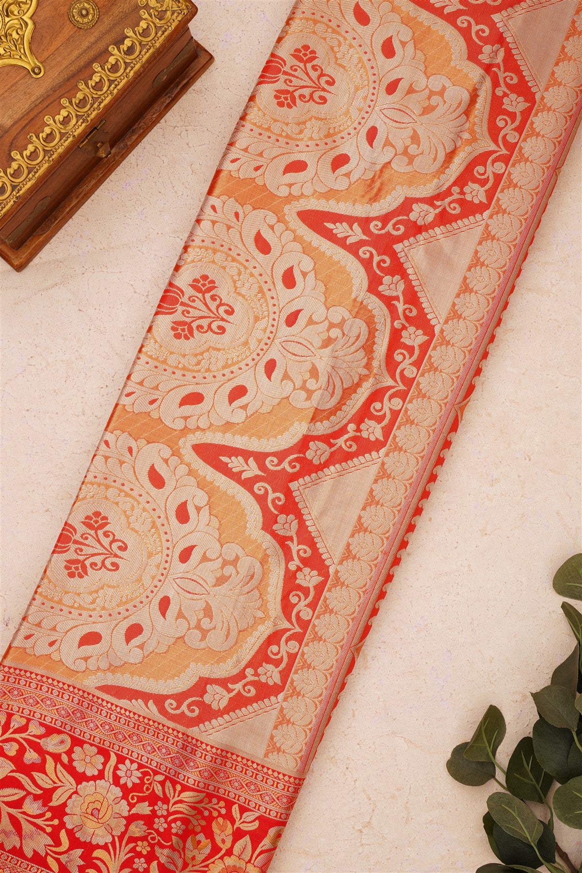 Semi Kanchipuram Silk Blend Sea Green Saree