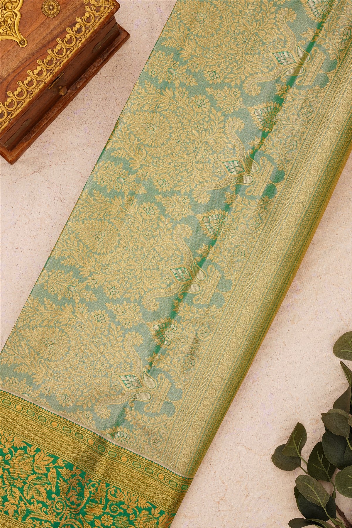 Semi Kanchipuram Silk Blend Light Lavender Saree