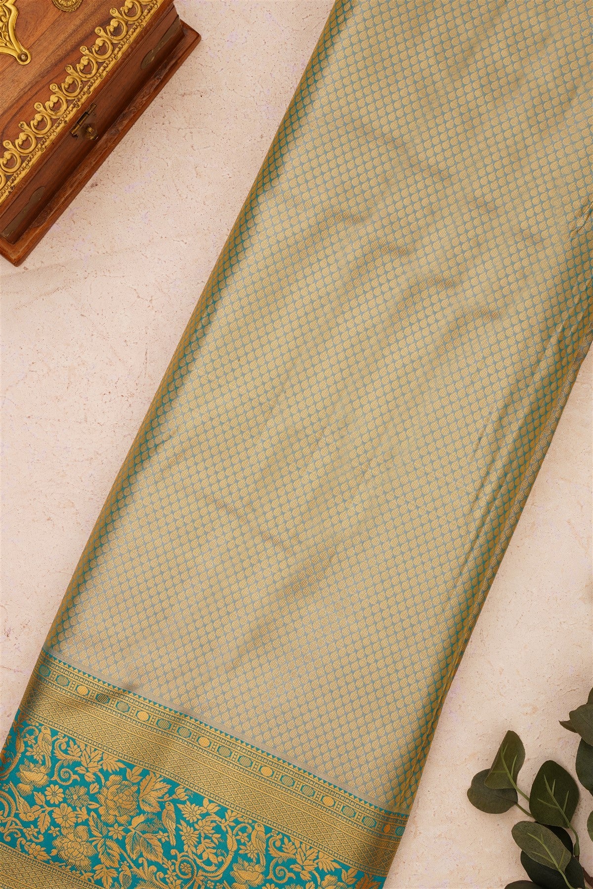Semi Kanchipuram Silk Blend Pink Saree