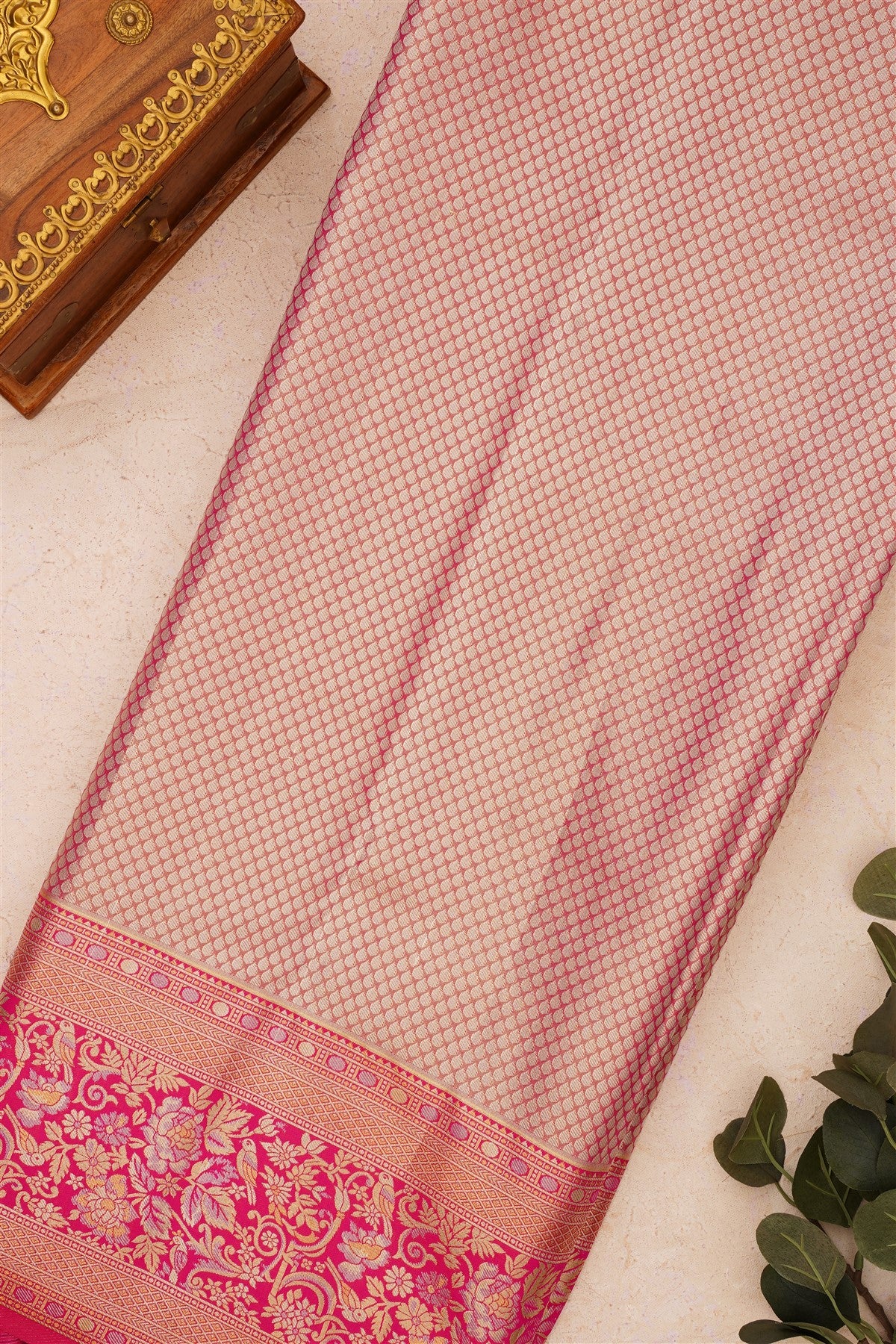 Semi Kanchipuram Silk Blend Royal Blue Saree