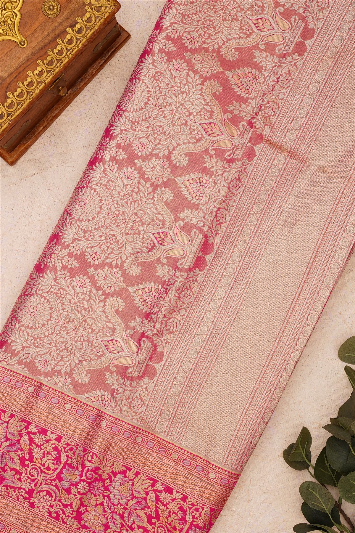 Semi Kanchipuram Silk Blend Royal Blue Saree