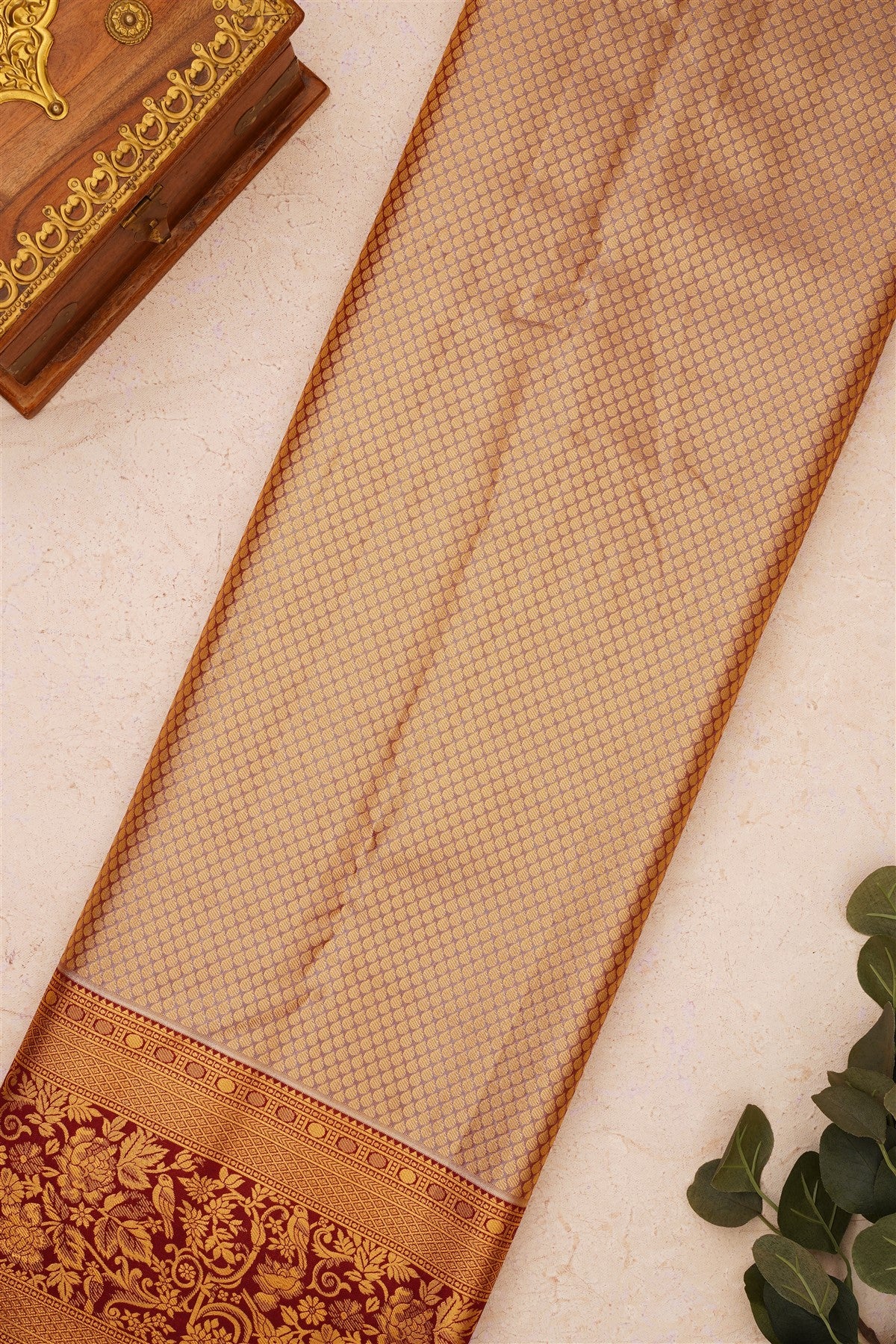 Semi Kanchipuram Silk Blend Royal Blue Saree