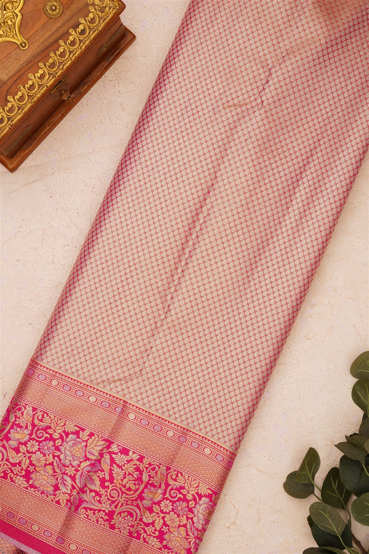 Semi Kanchipuram Silk Blend Sea Green Saree