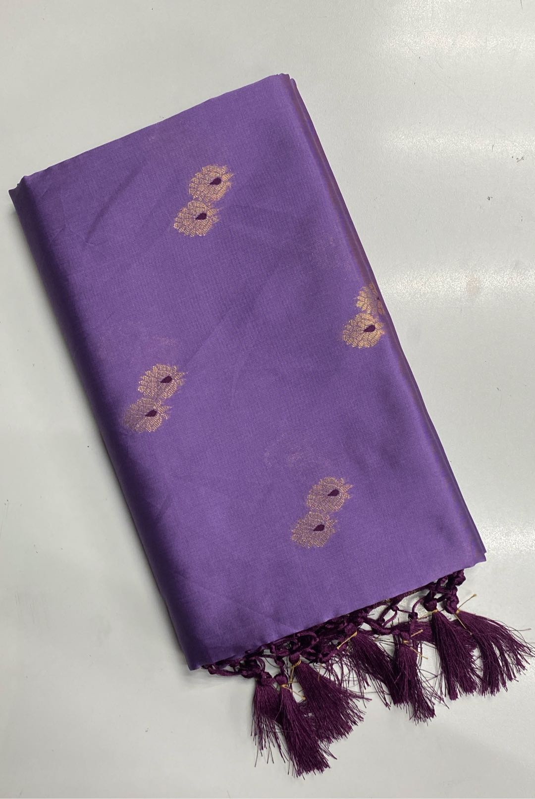 Semi Pattu Silk Blend Lavander Saree