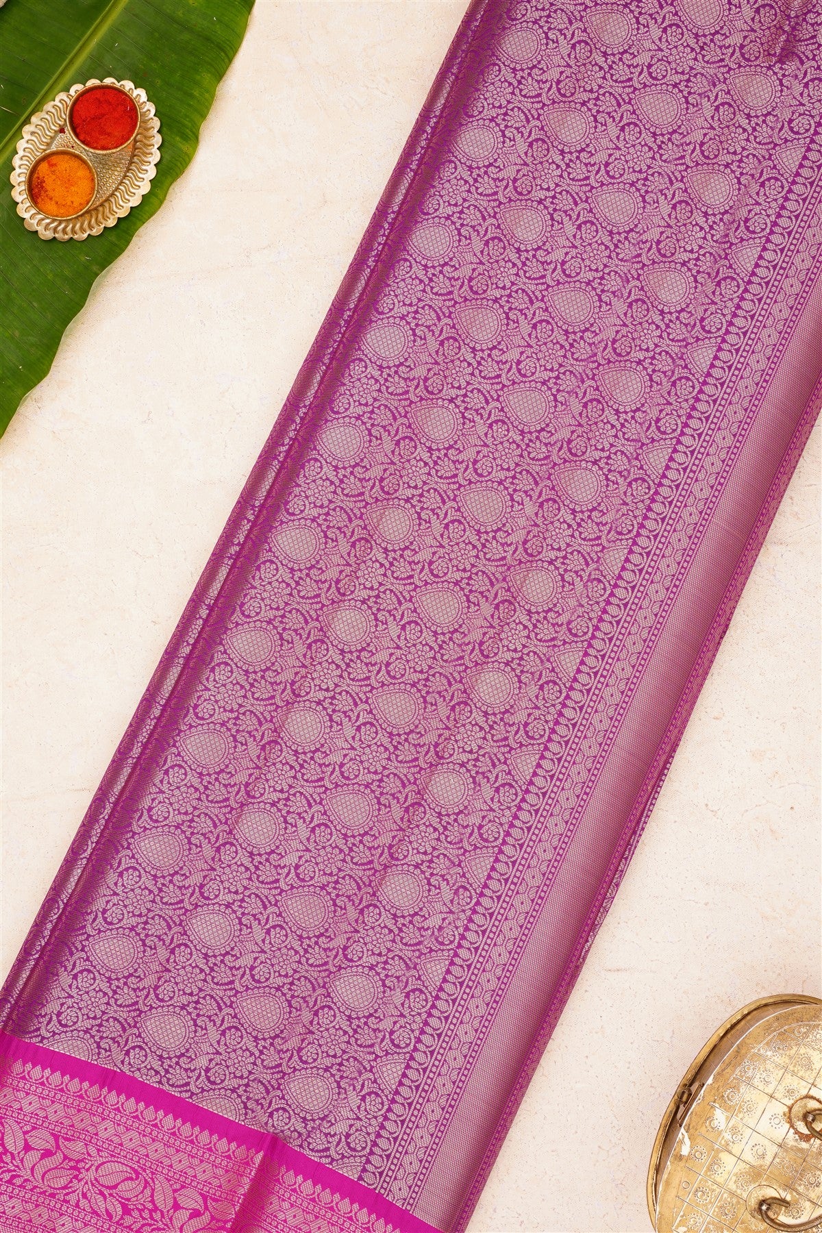 Banarasi Kathan Silk Bottle Green Saree