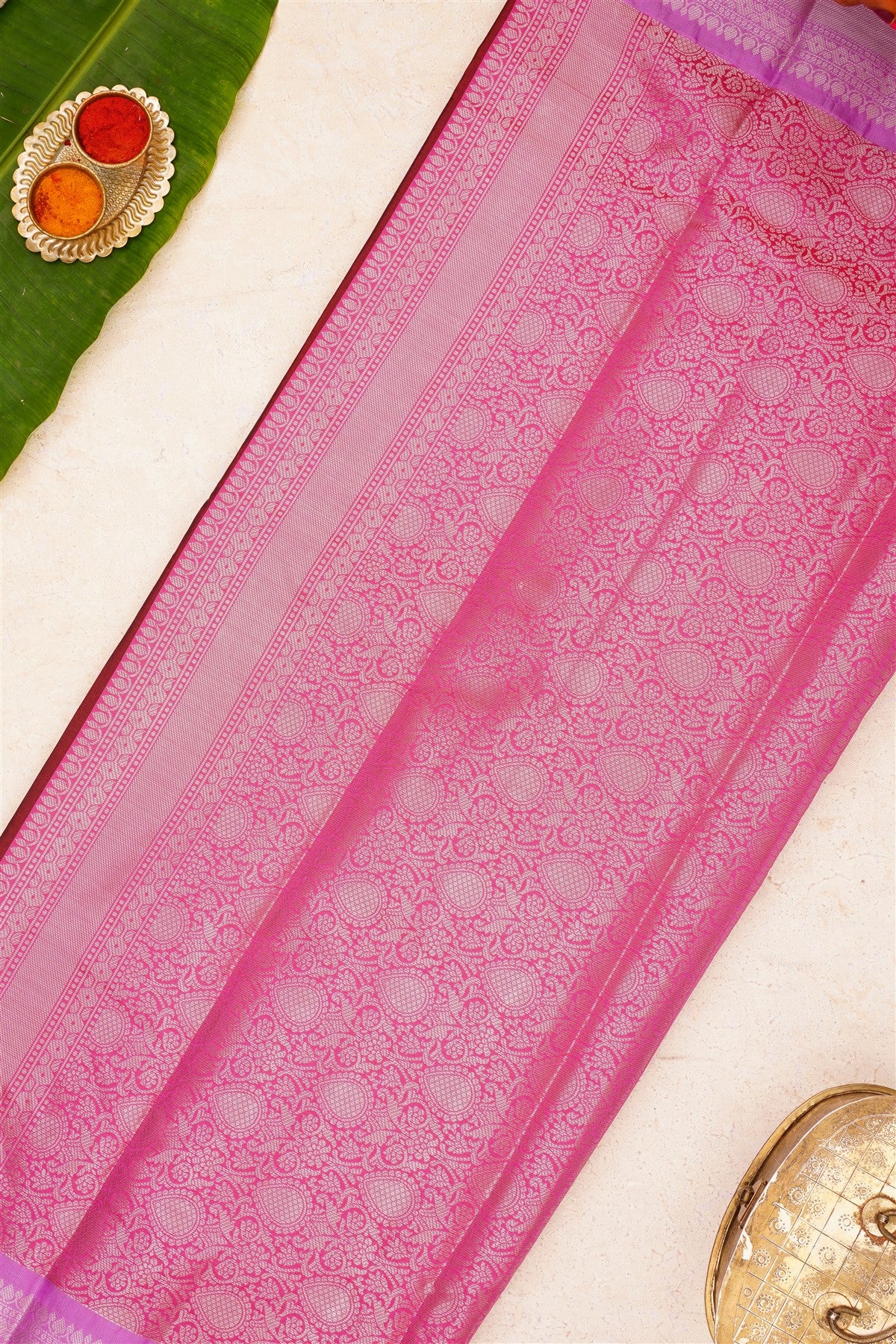 Banarasi Kathan Silk Maroon Saree