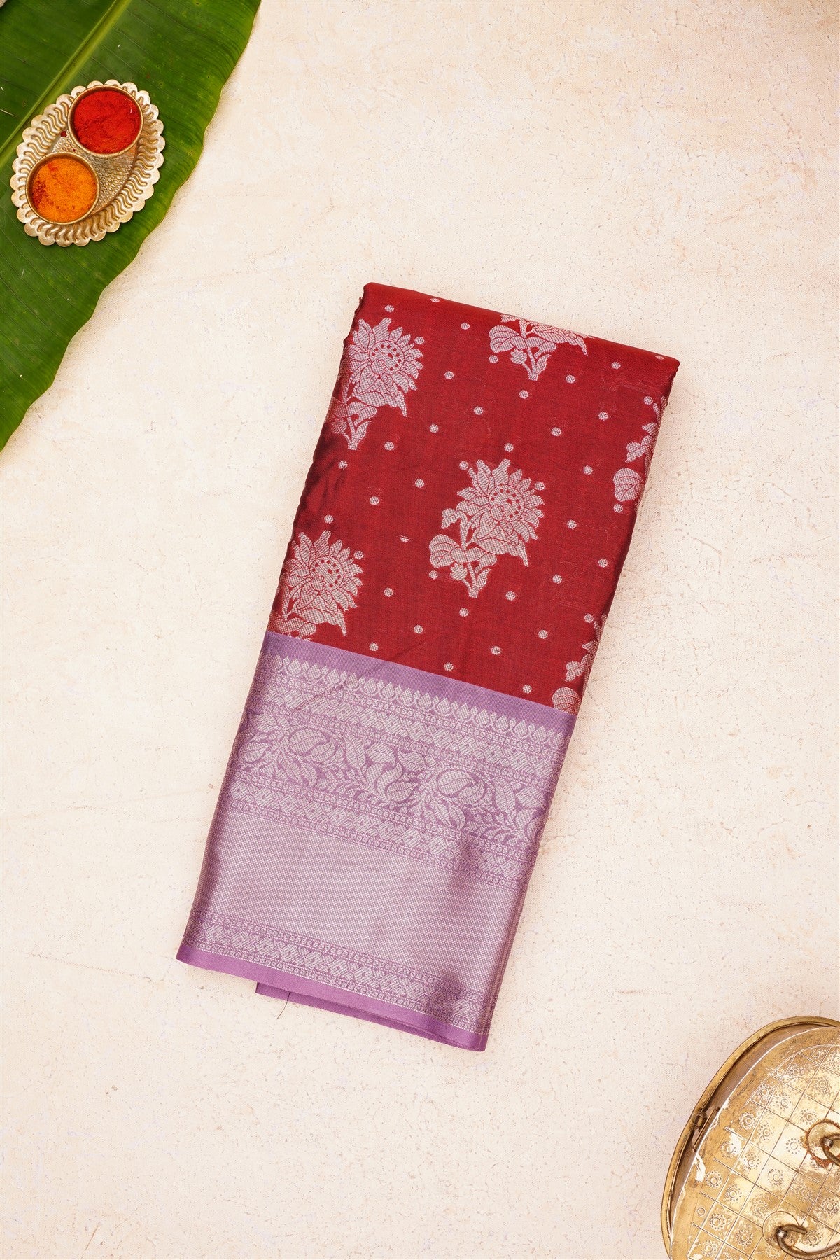 Banarasi Kathan Silk Maroon Saree
