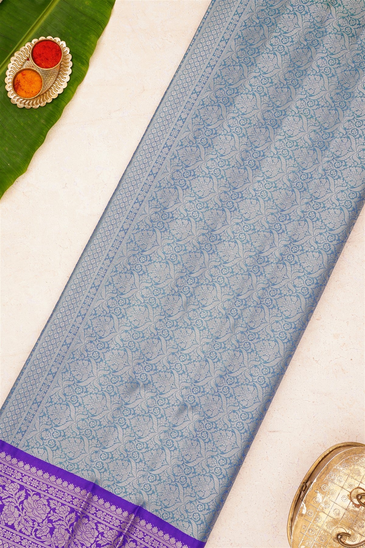 Banarasi Kathan Silk Sea Green Saree