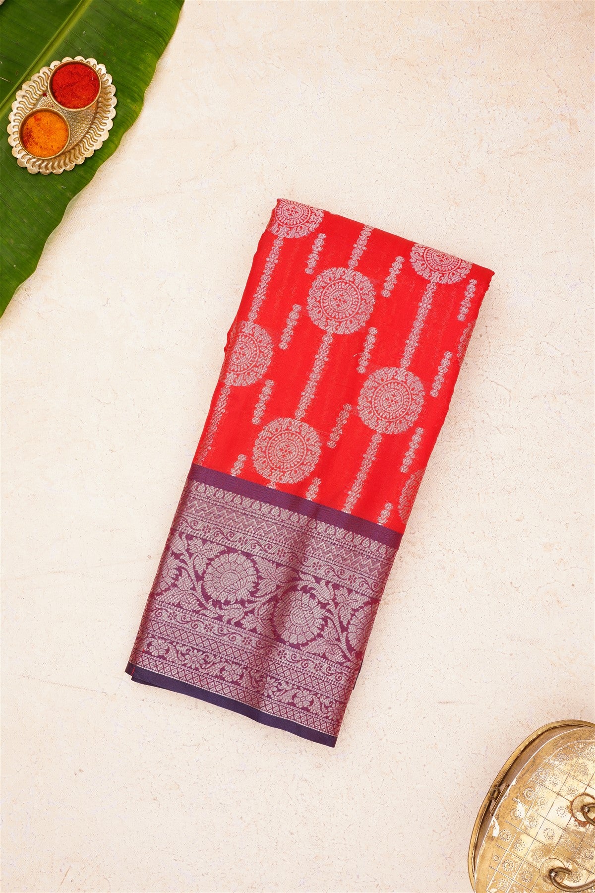 Banarasi Kathan Silk Red Saree