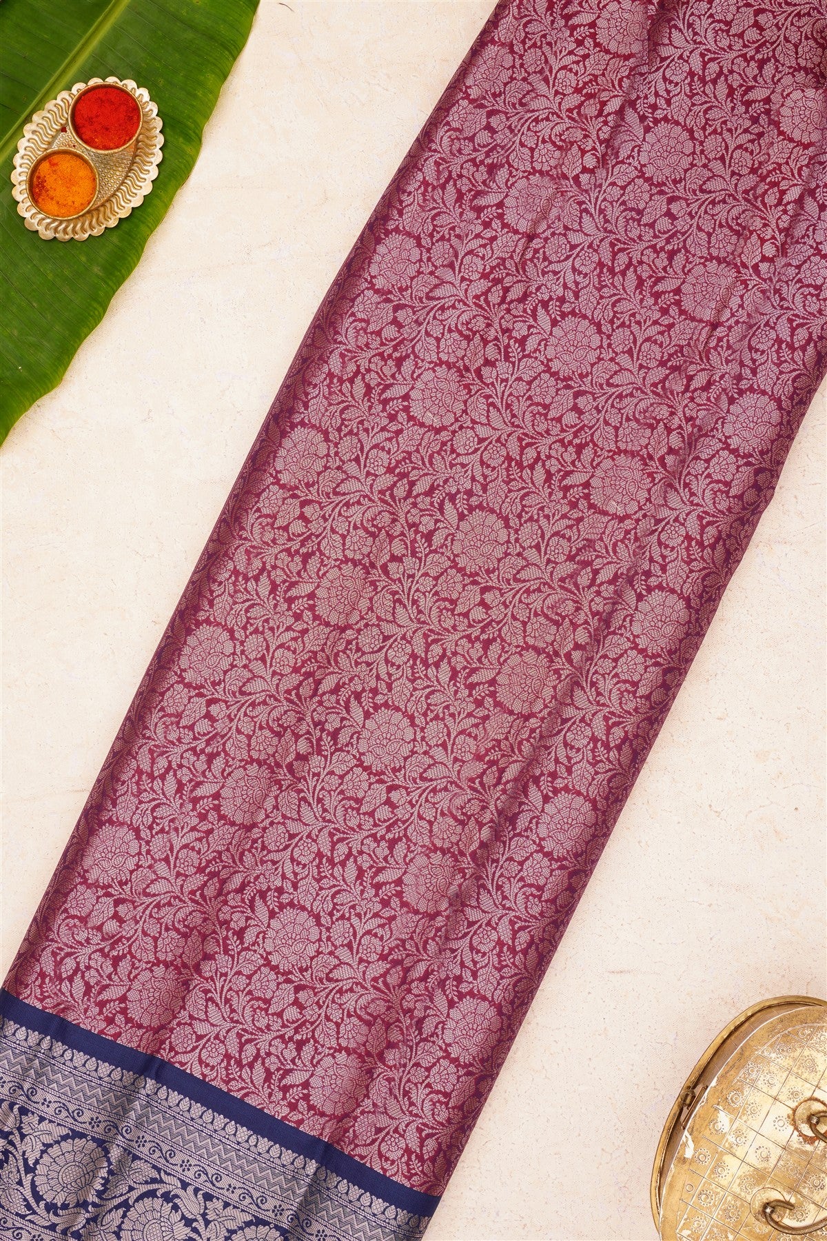 Banarasi Kathan Silk Maroon Saree