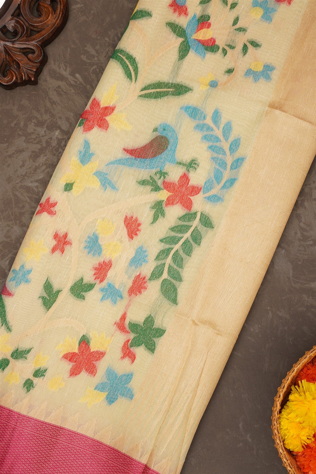 Fancy Silk Light Olive Green Saree