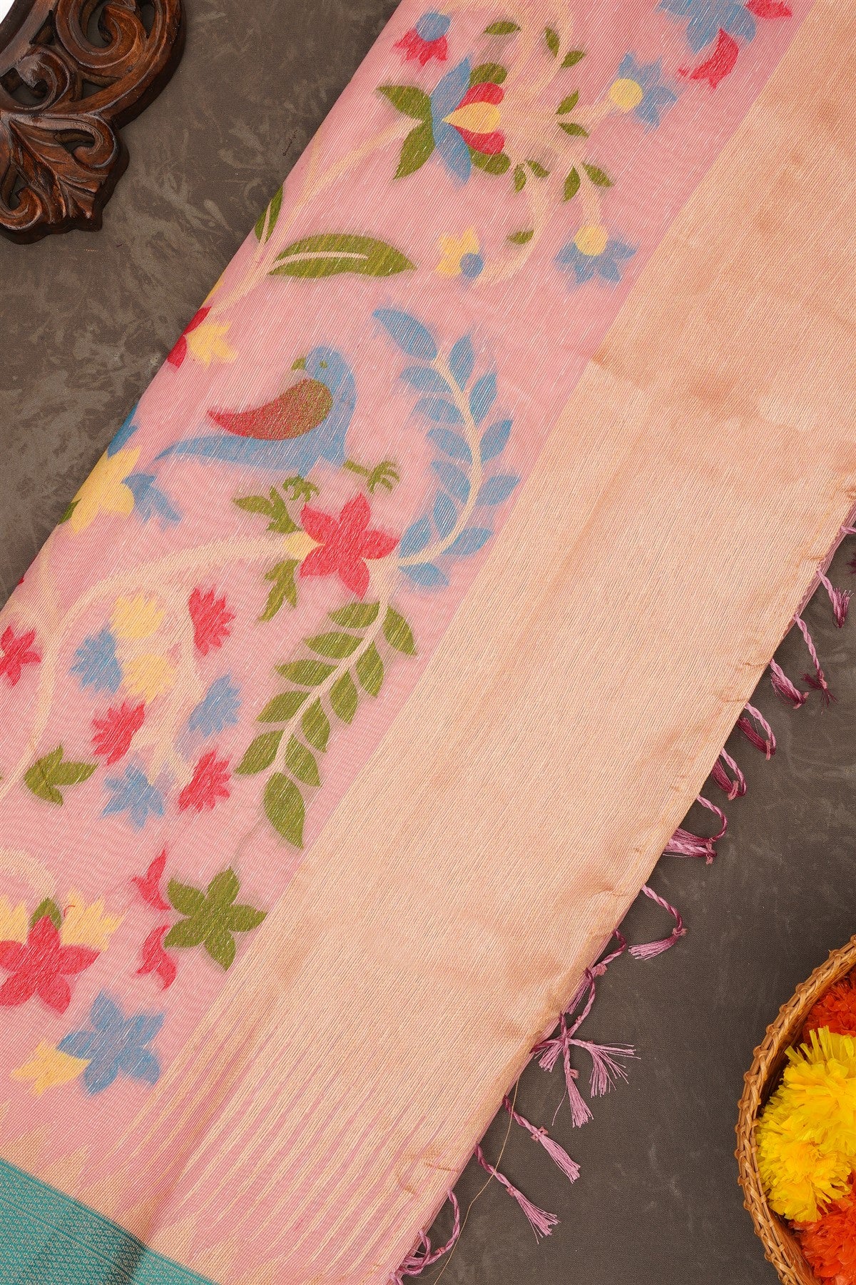 Fancy Silk Light Pink Saree