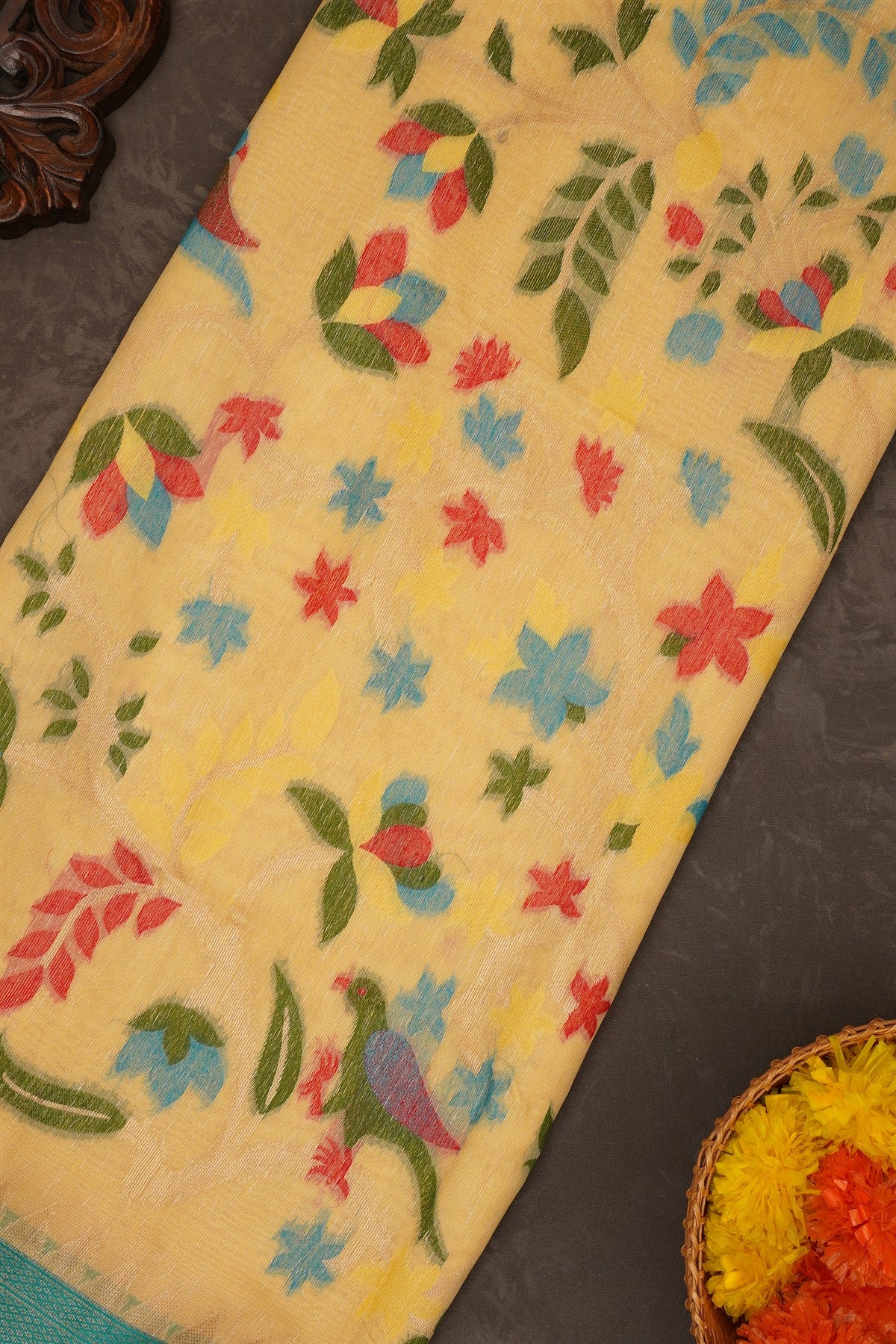 Fancy Silk Light Yellow Saree