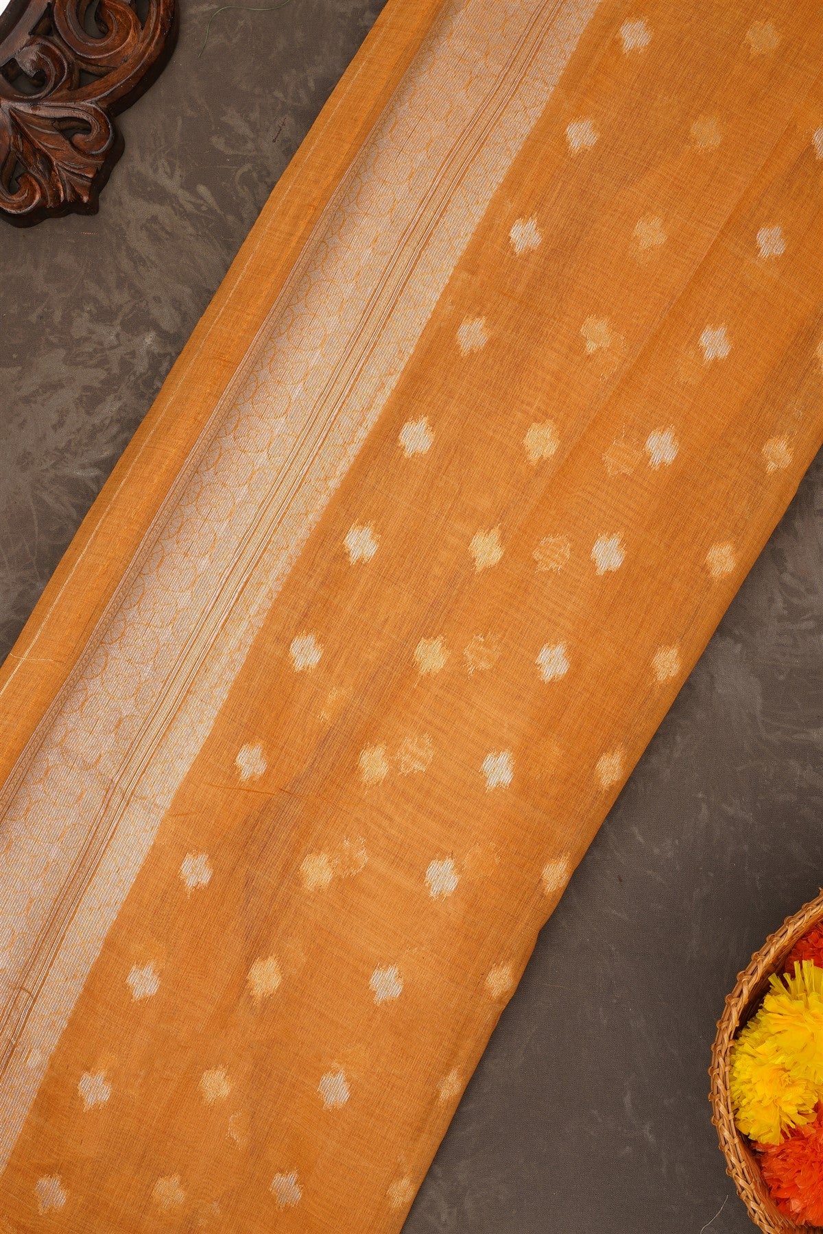 Fancy Chanderi Silk Khakhi Saree