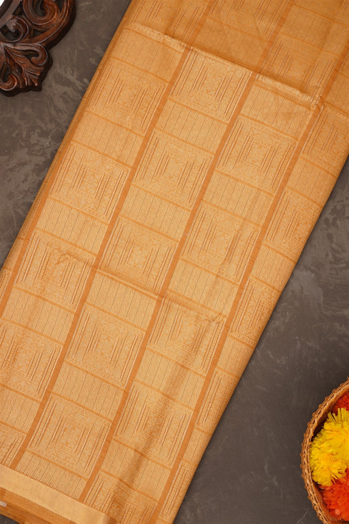 Fancy Chanderi Silk Khakhi Saree