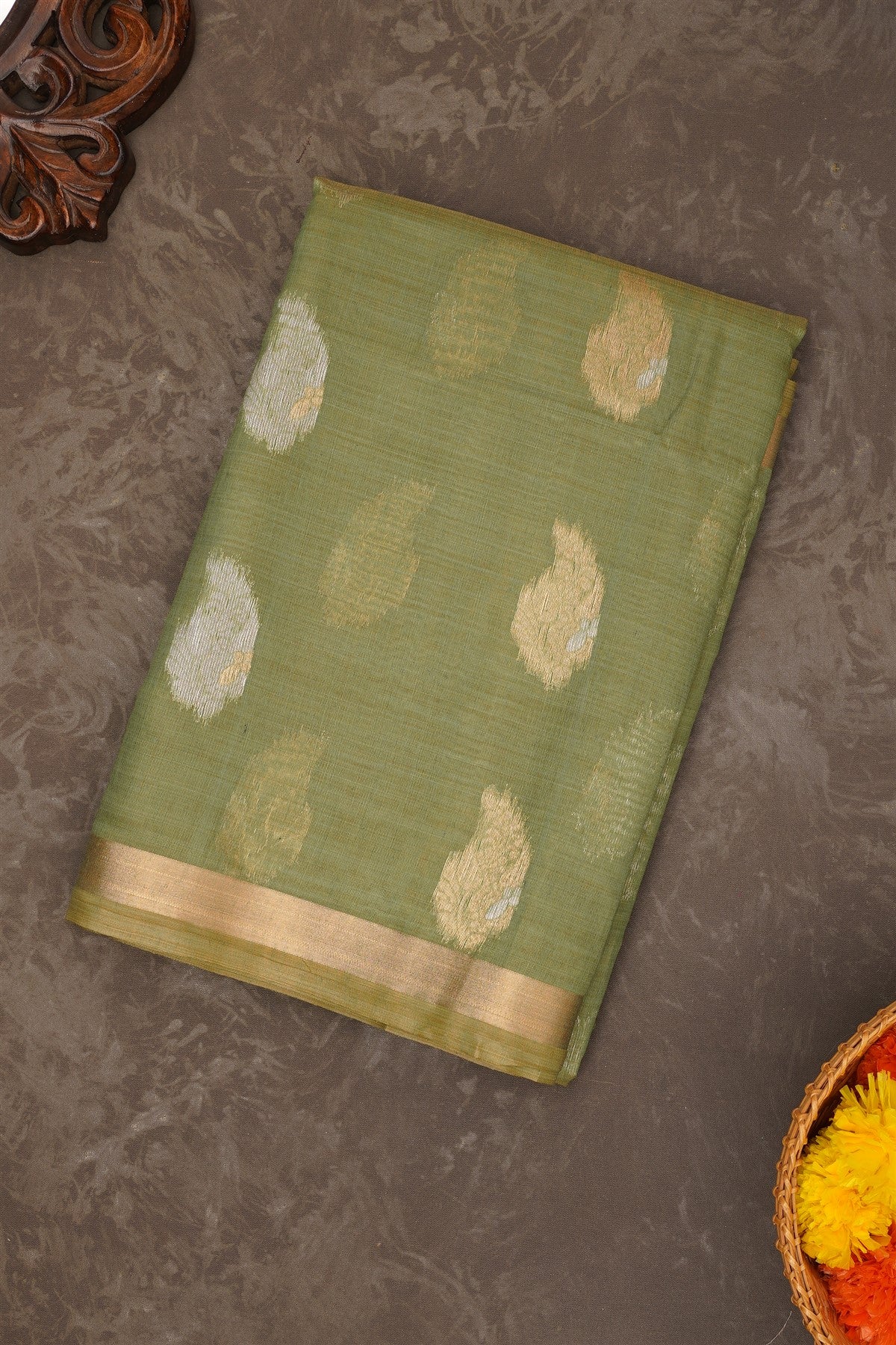 Fancy Chanderi Silk Light Green Saree