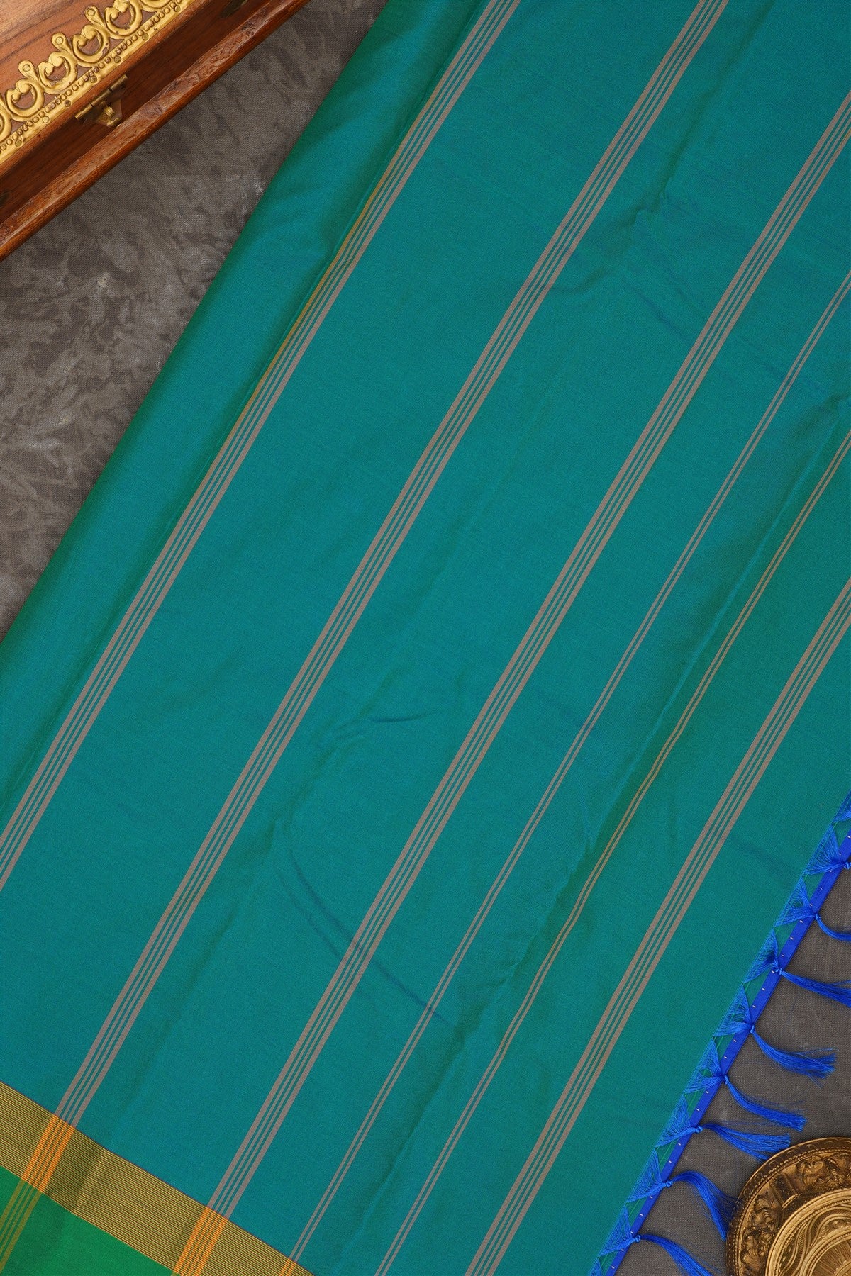 Arani Pattu Silk Blend Blue Saree