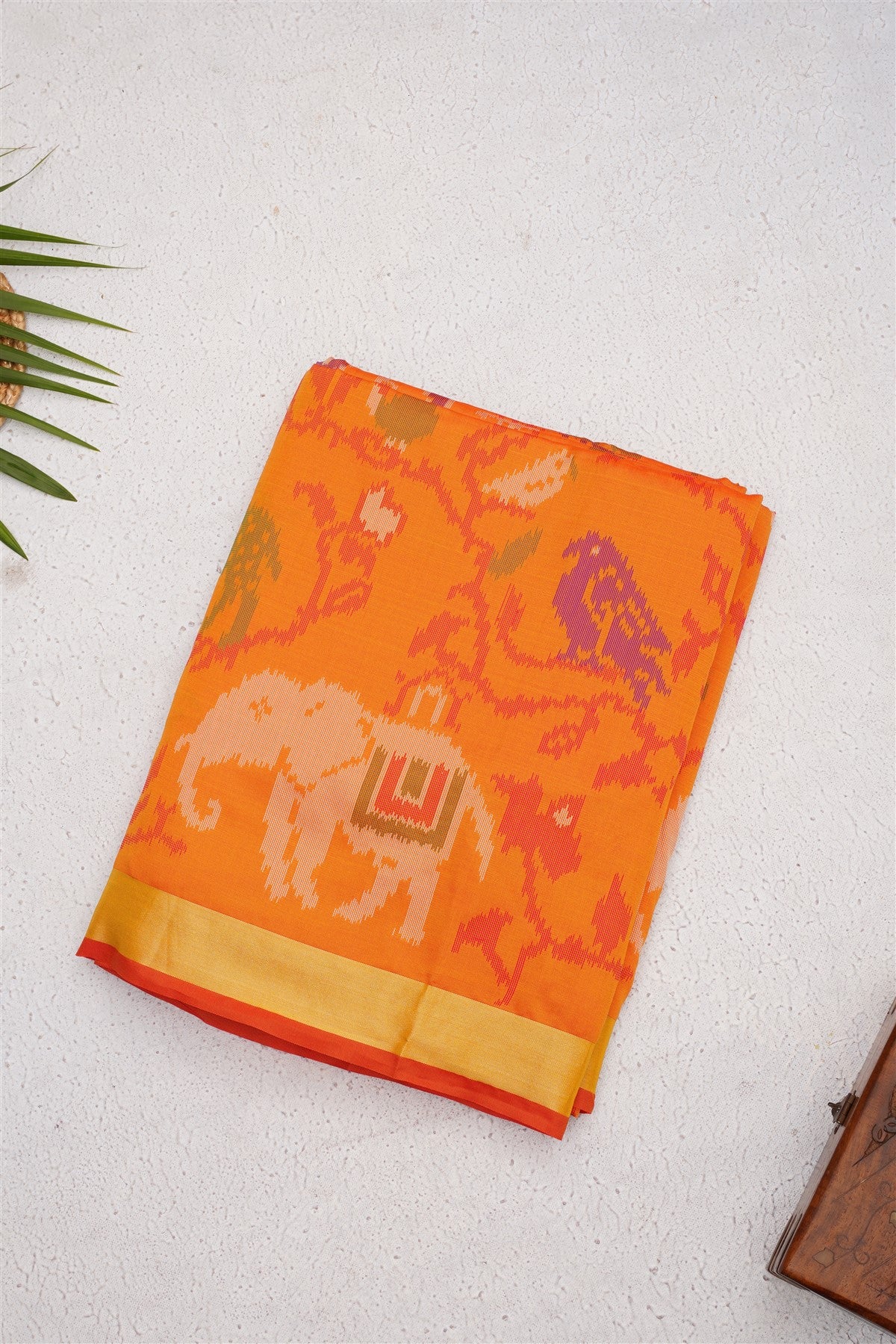 Ikat Soft Silk Mustard Saree