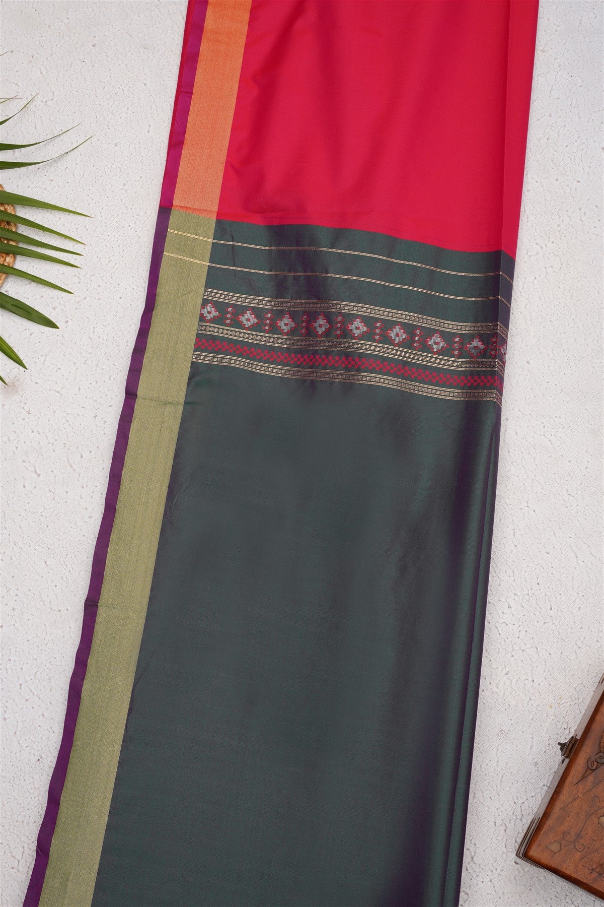 Ikat Soft Silk Magenta Saree