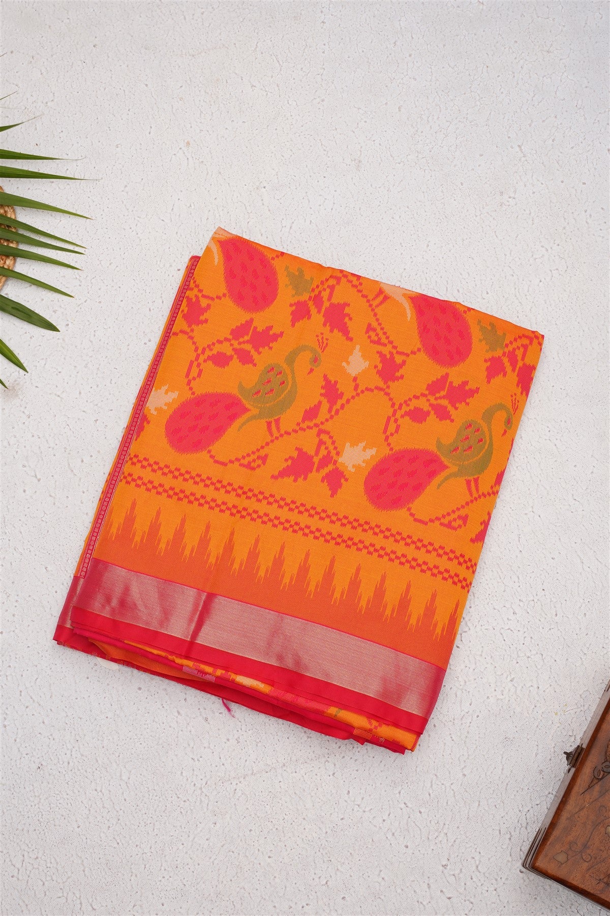 Ikat Soft Silk Mustard Saree