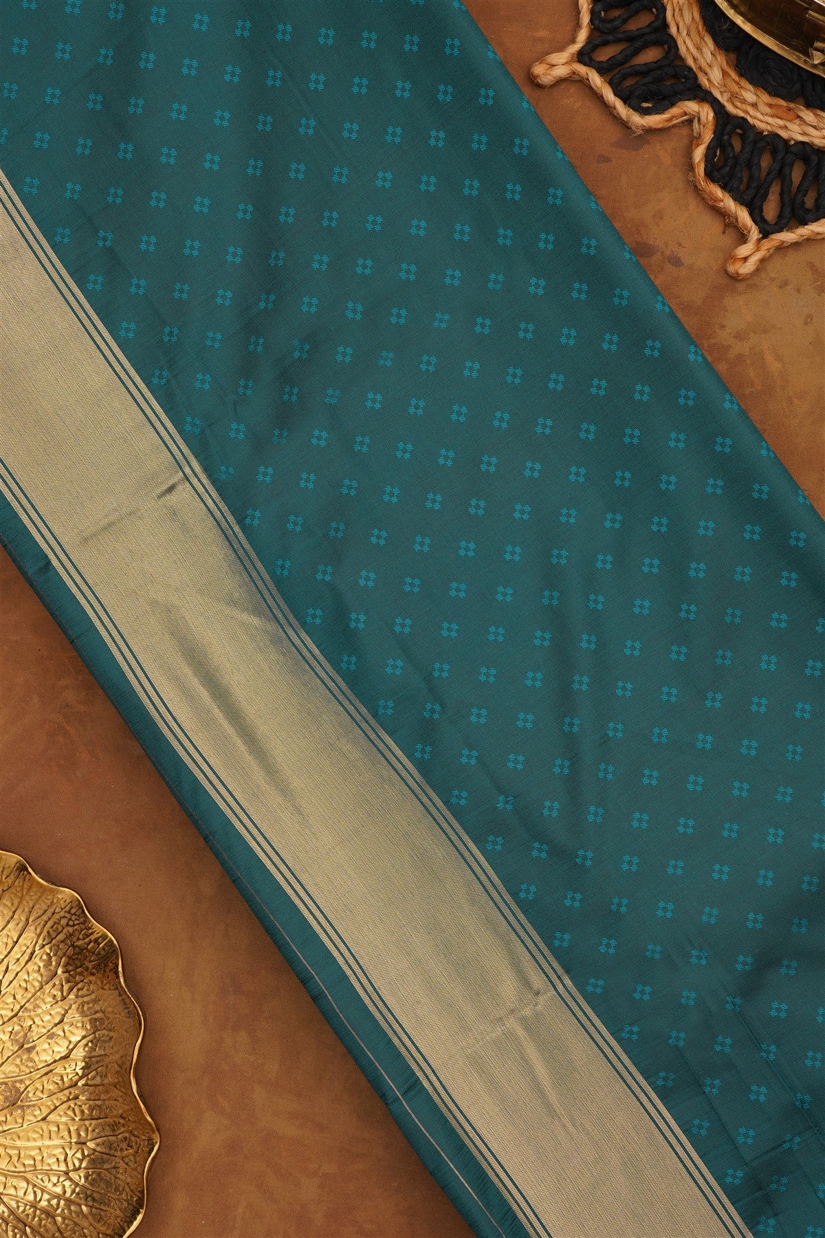 Ikat Silk Blend Rama Green Saree