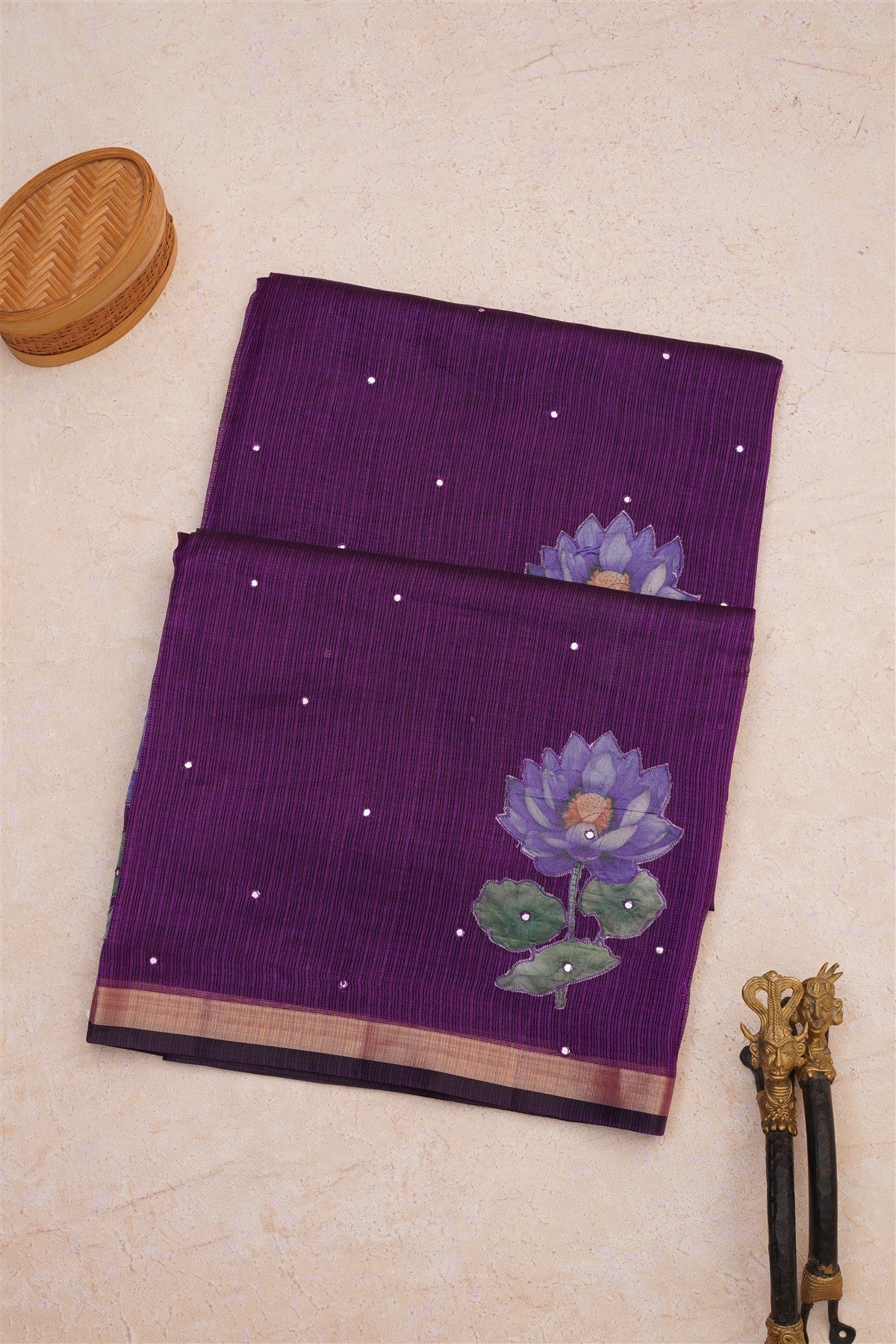 Kota Silk Kota Purple Saree