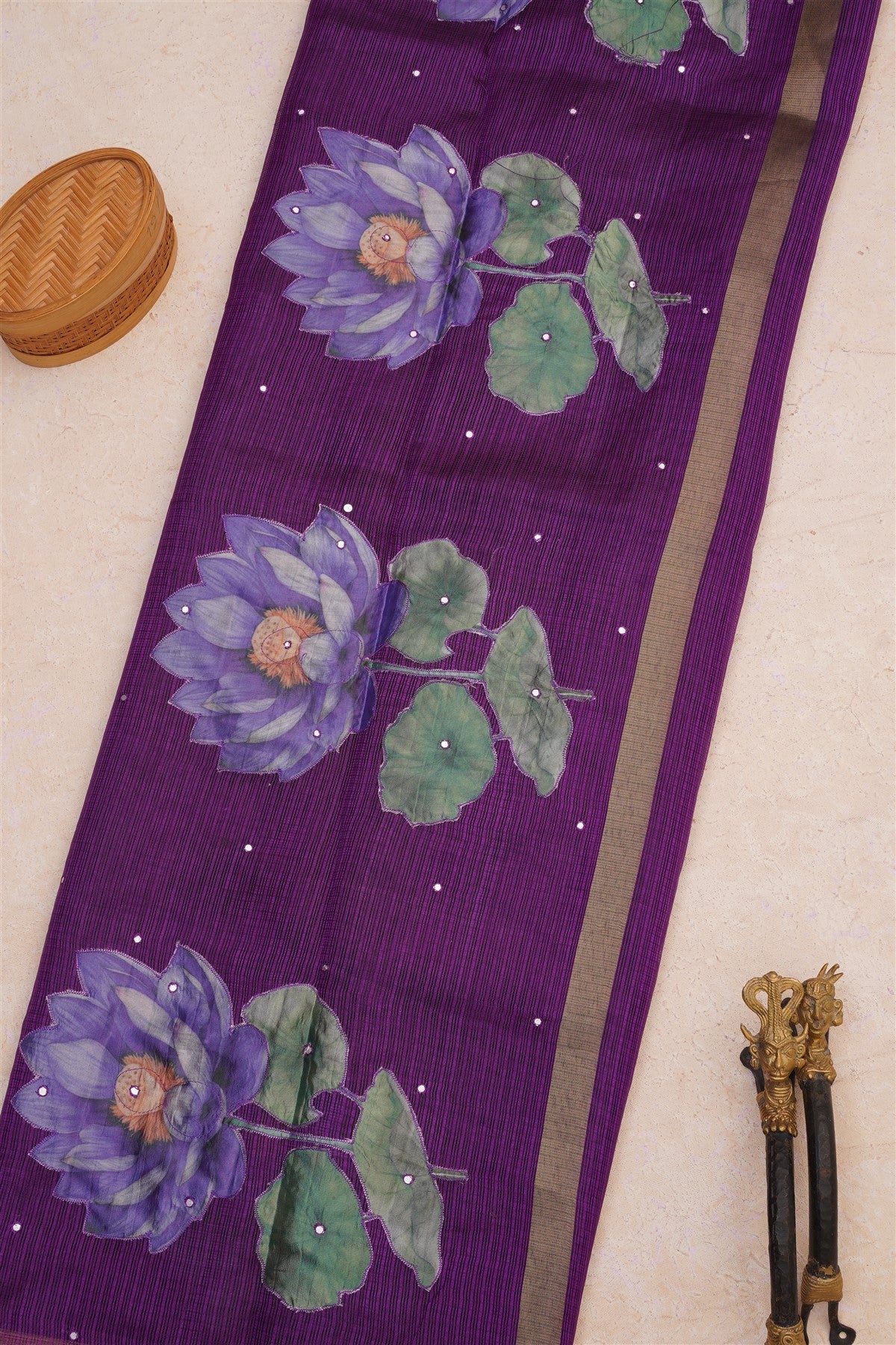 Kota Silk Kota Purple Saree
