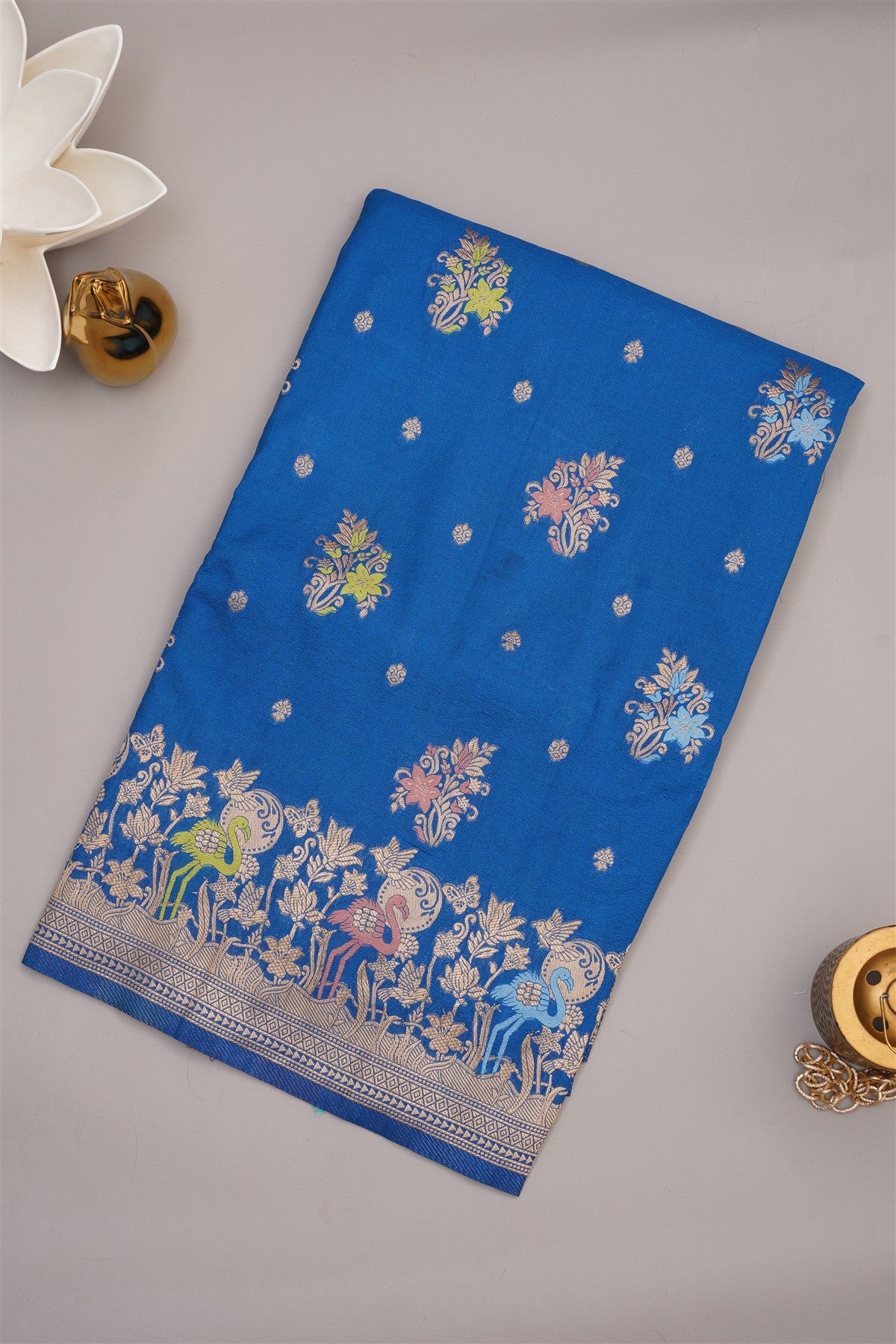 Banarasi Viscose Silk Dark Blue Saree