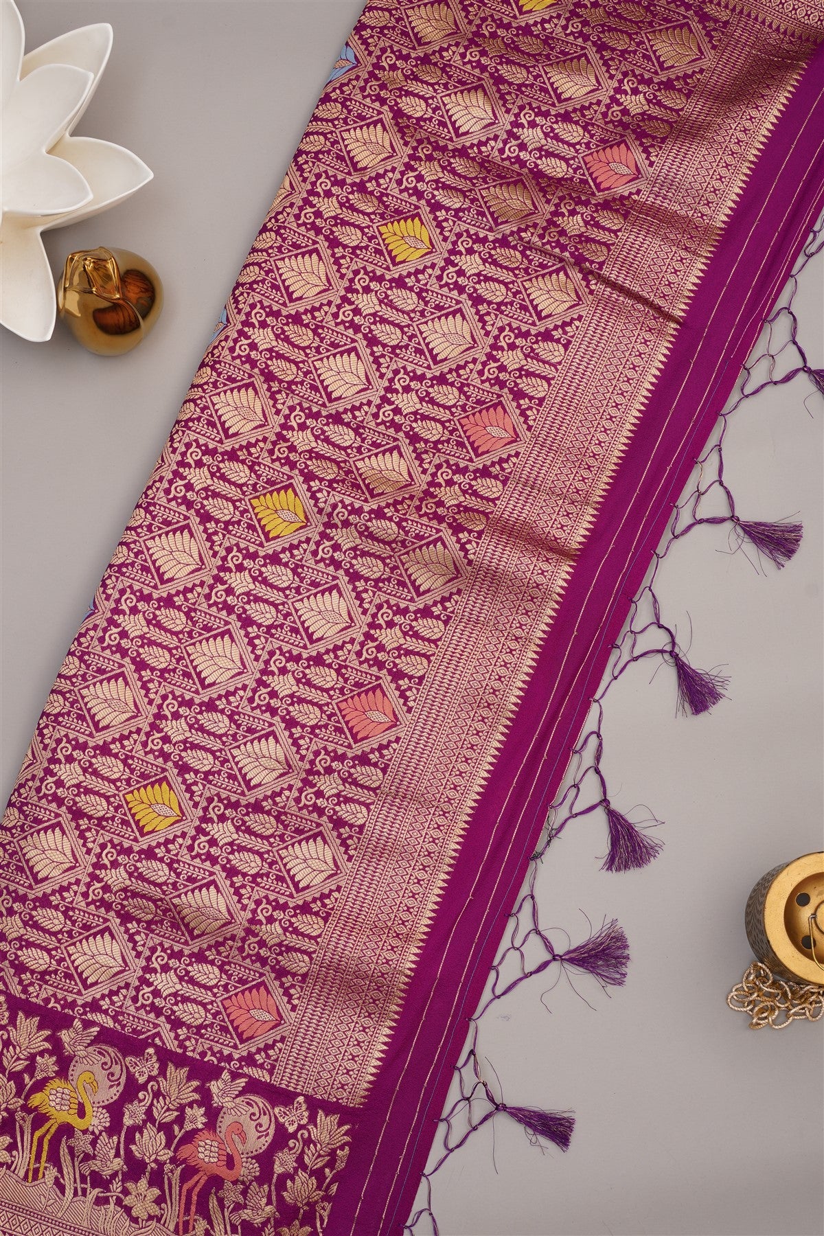 Banarasi Viscose Silk Purple Saree