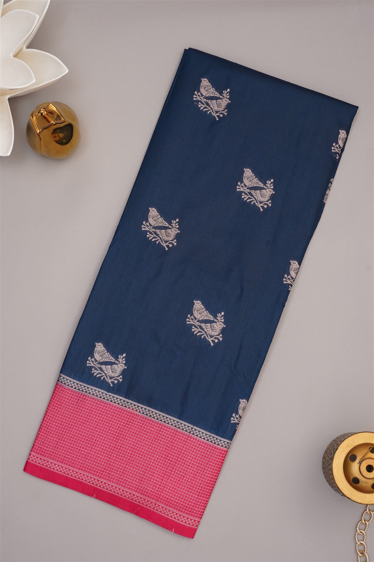 Banarasi Soft Silk Dark Blue Saree