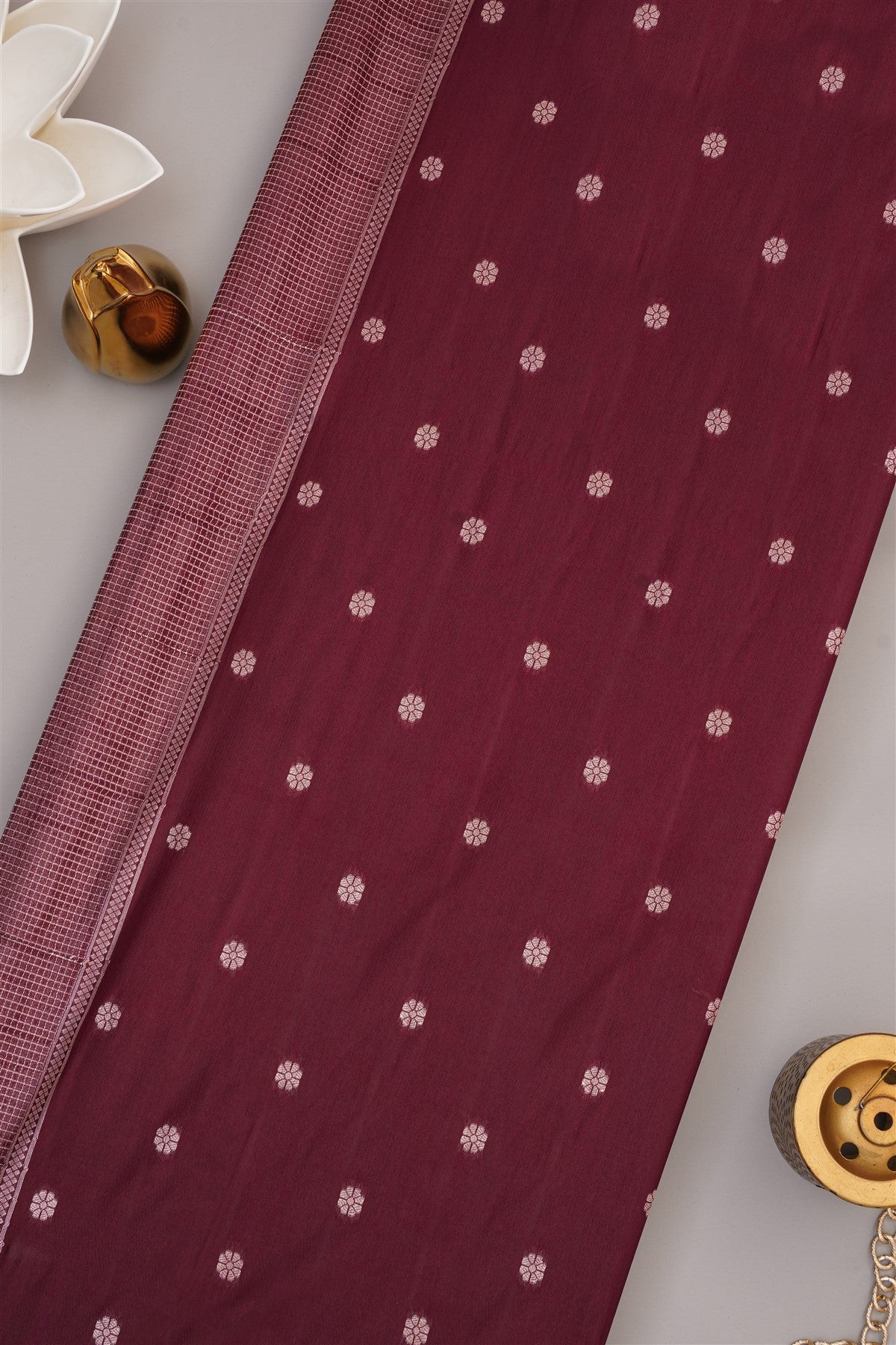 Banarasi Soft Silk Rust Saree