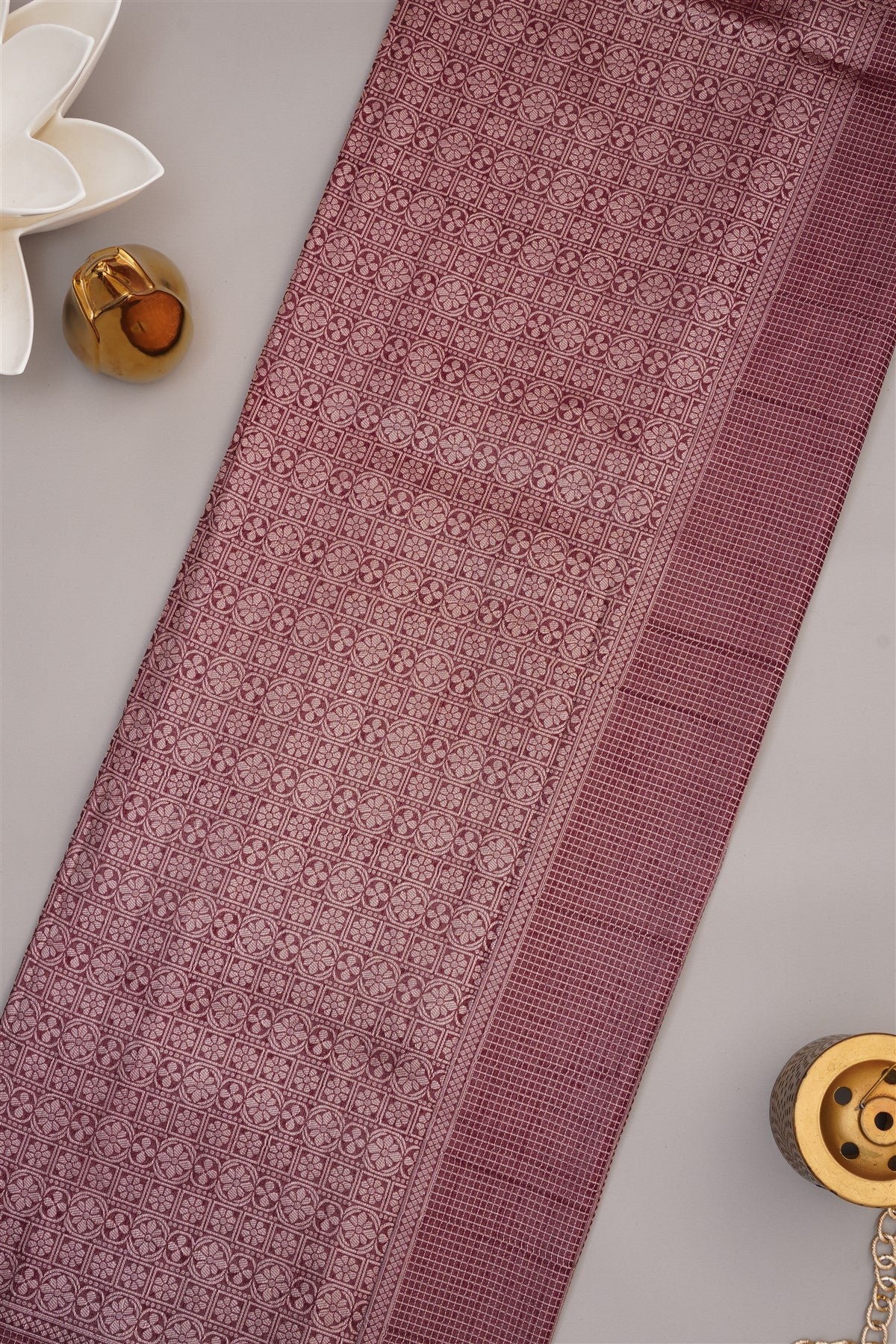 Banarasi Soft Silk Rust Saree