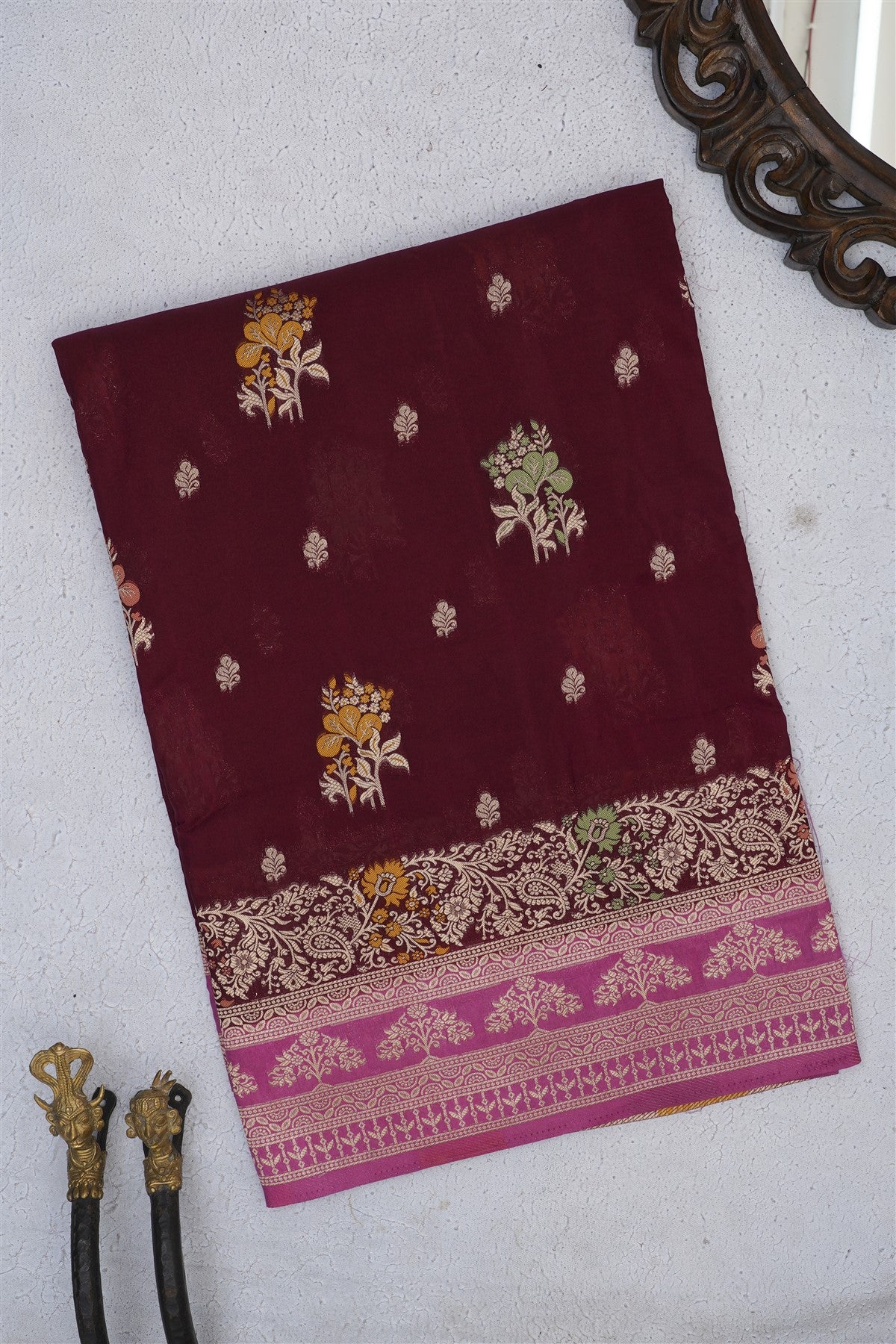 Banarasi Warm Silk Dark Purple Saree