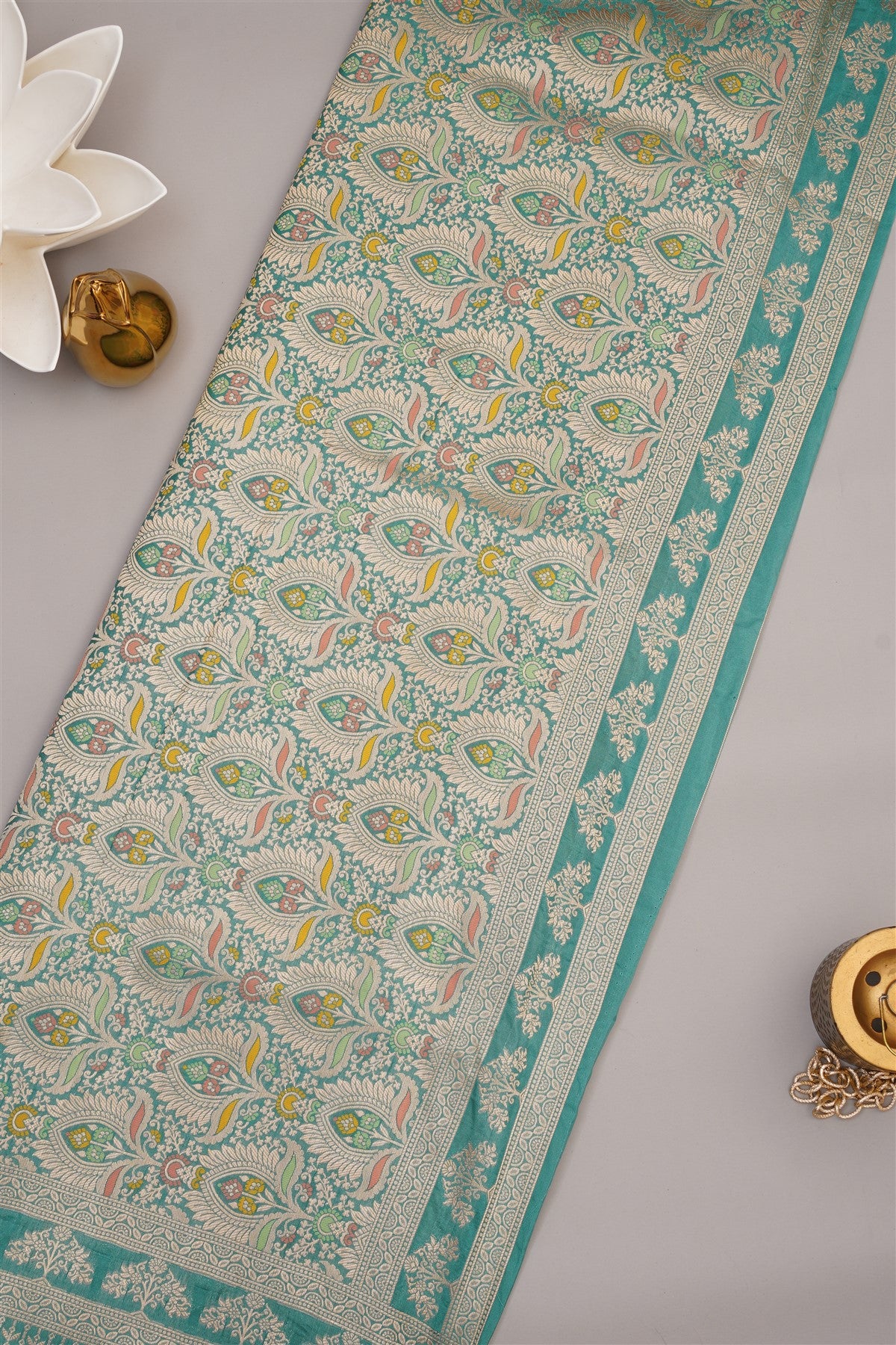 Banarasi Warm Silk Lime Green Saree