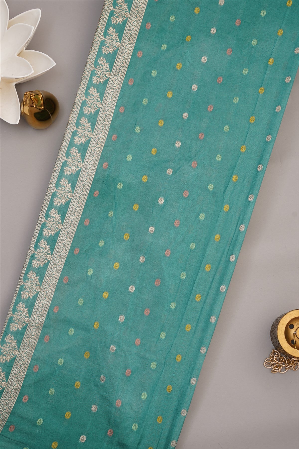 Banarasi Warm Silk Lime Green Saree