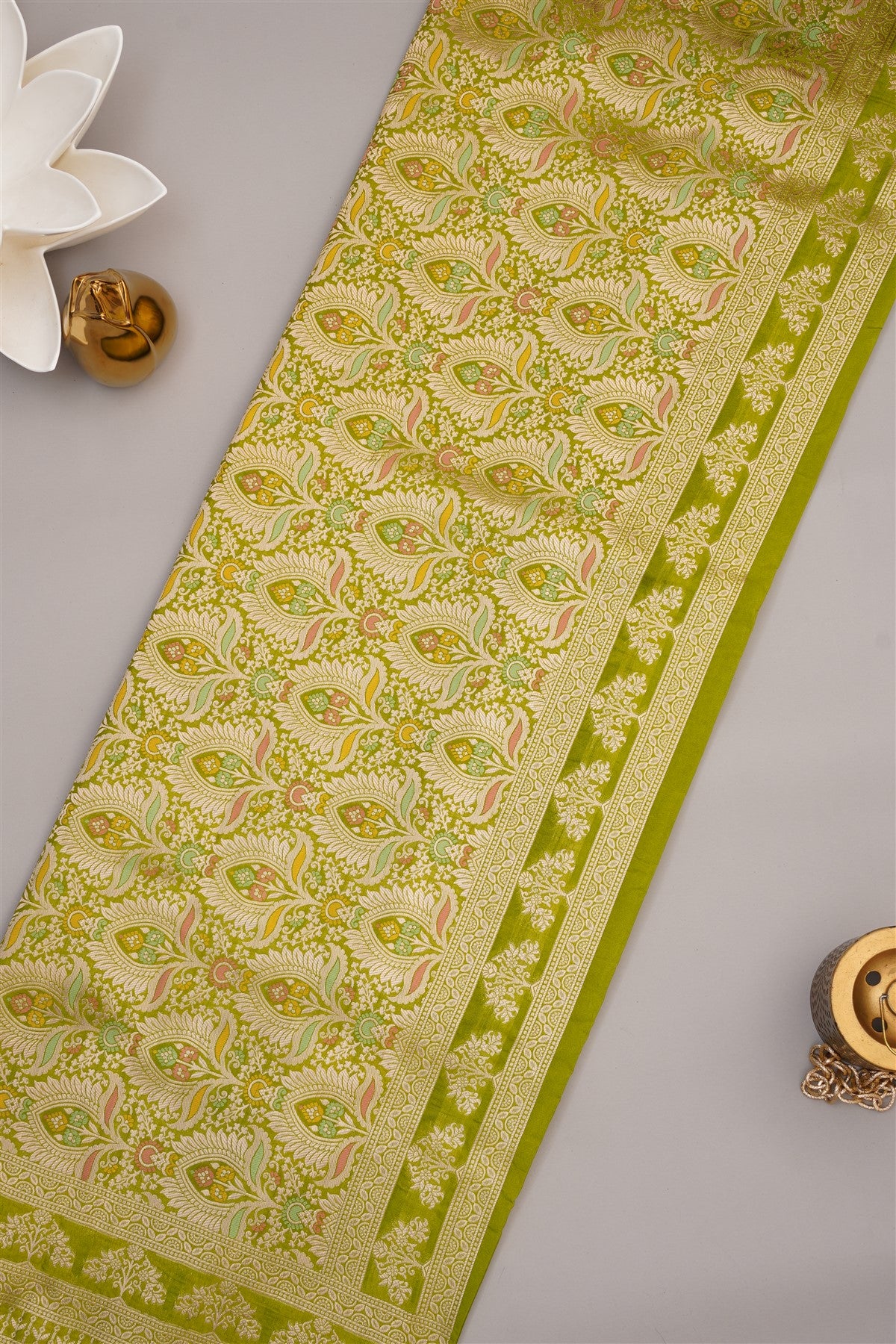 Banarasi Warm Silk Peacock Blue Saree