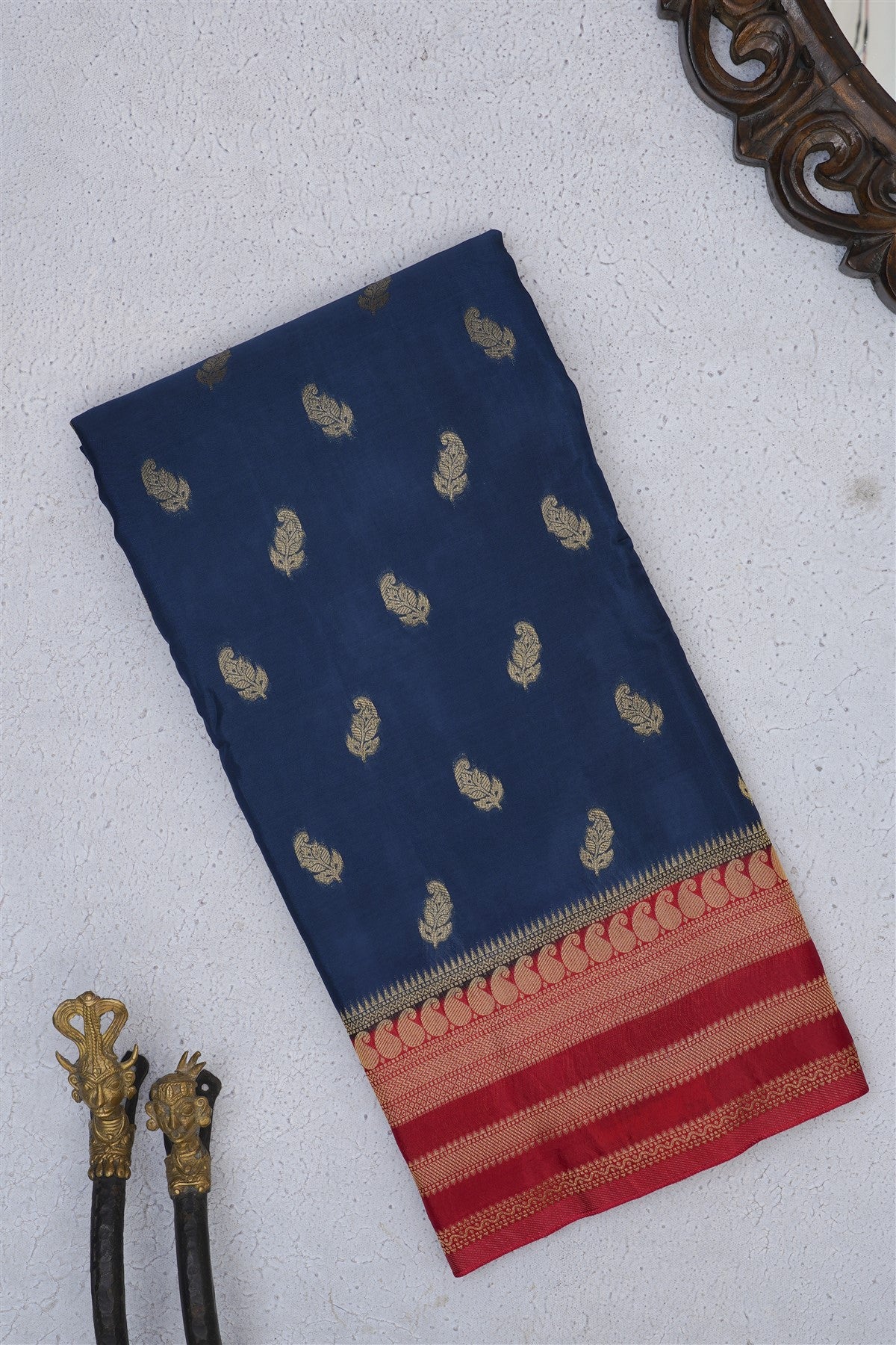 Banarasi Mashru Dark Blue Saree