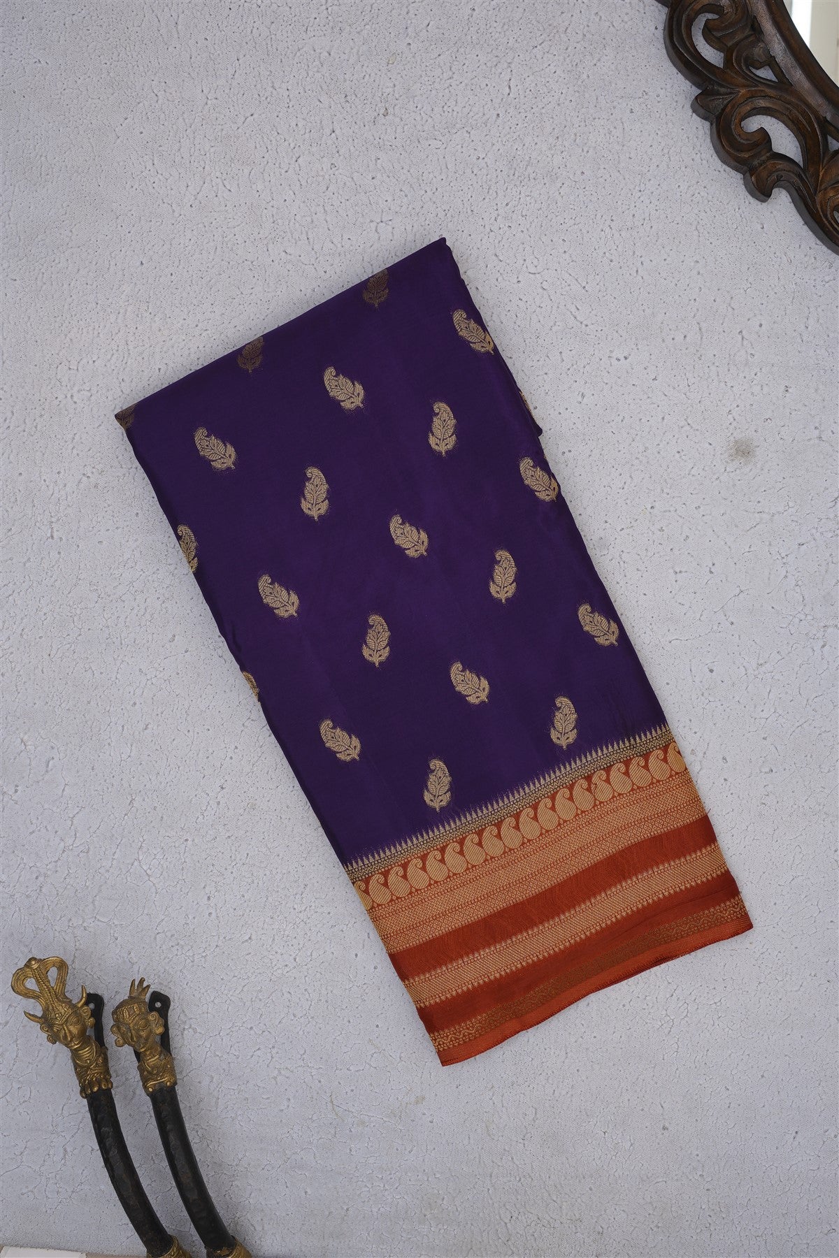 Banarasi Mashru Violet Saree