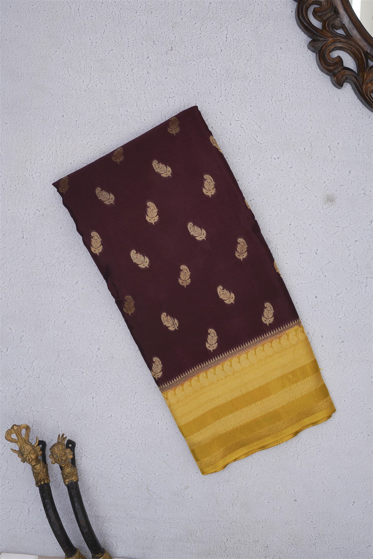 Banarasi Mashru Wine Saree