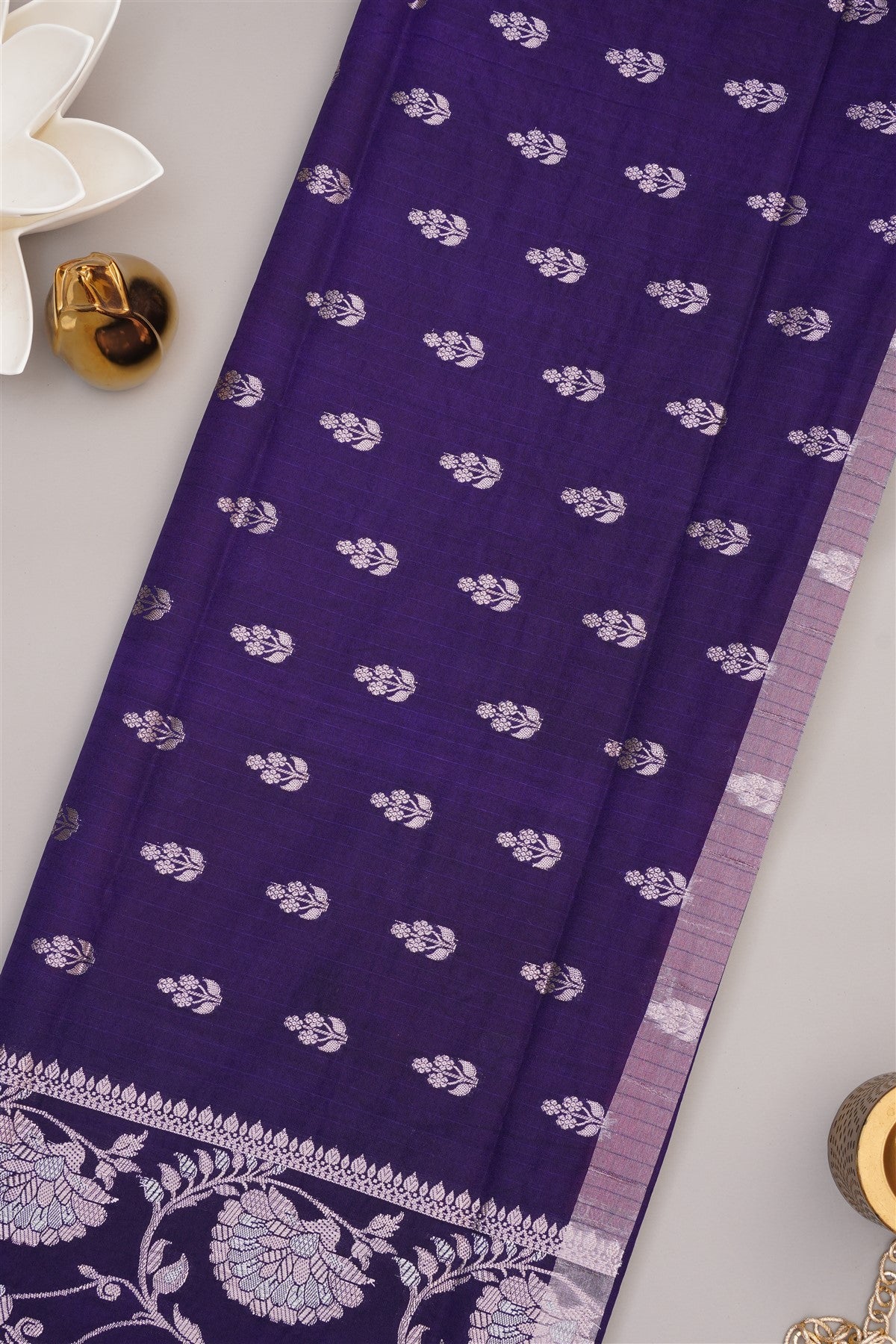 Banarasi Kathan Silk Dark Pink Saree