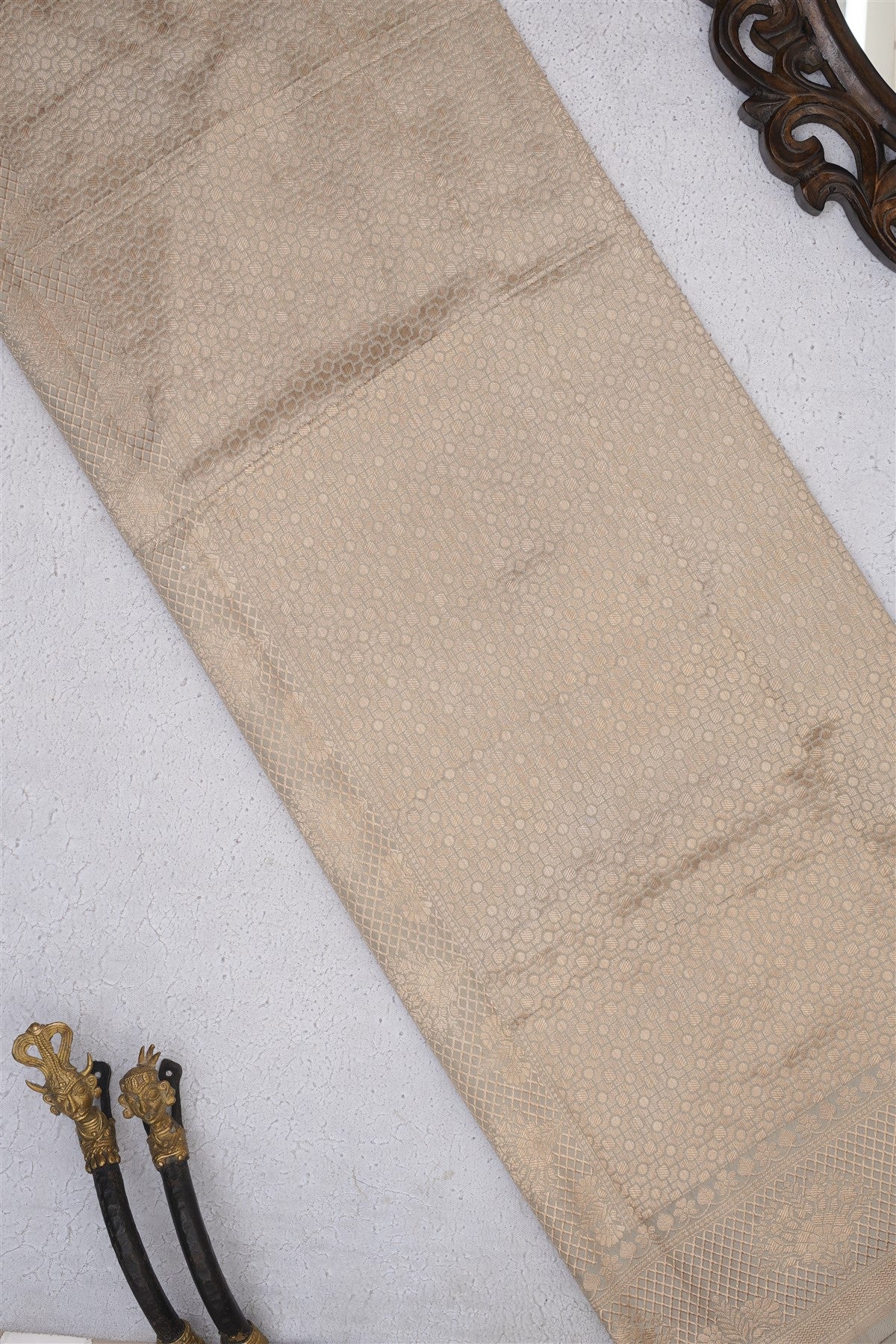Banarasi Soft Silk Rust Saree