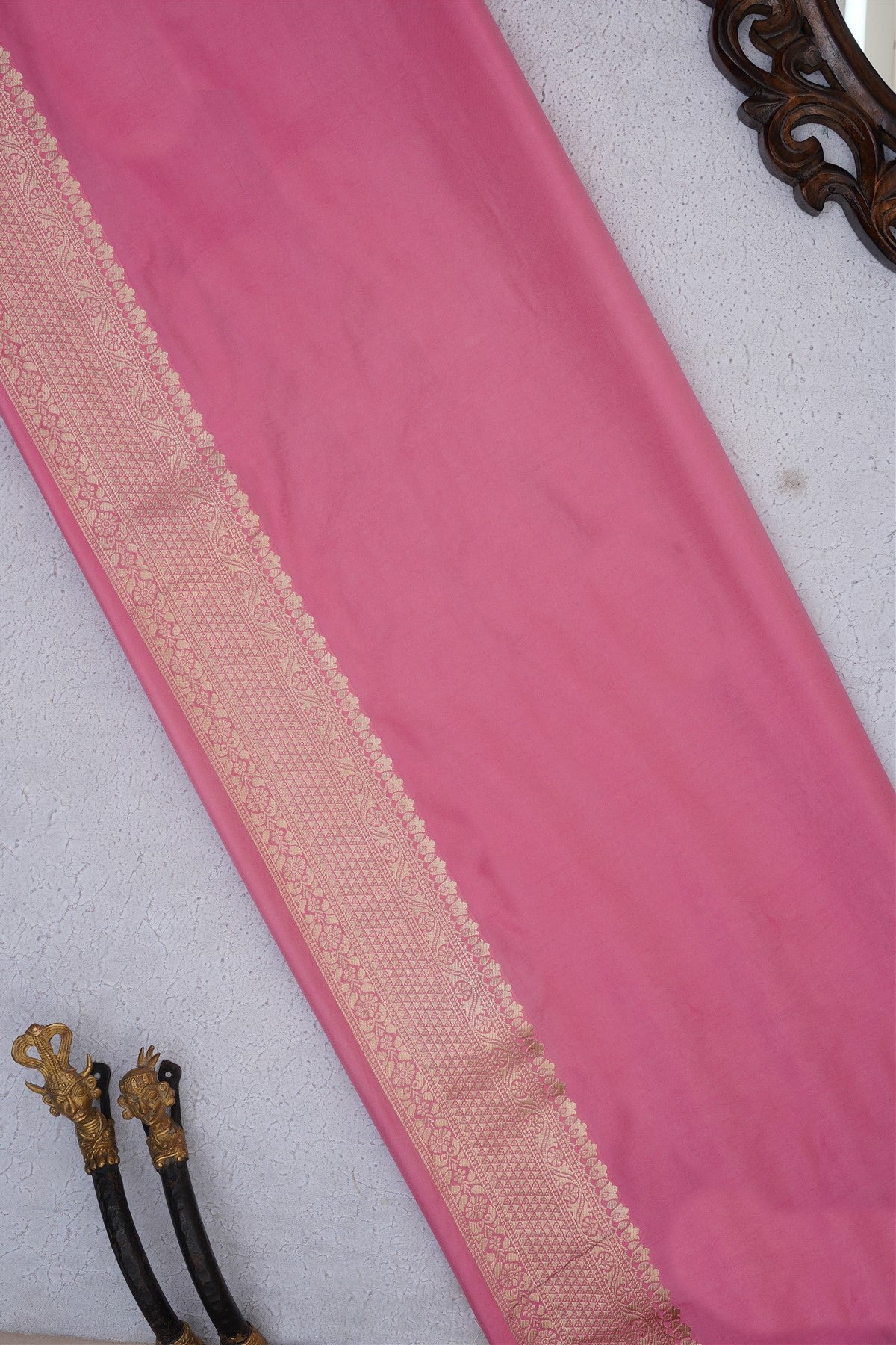 Banarasi Soft Silk Dark Pink Saree