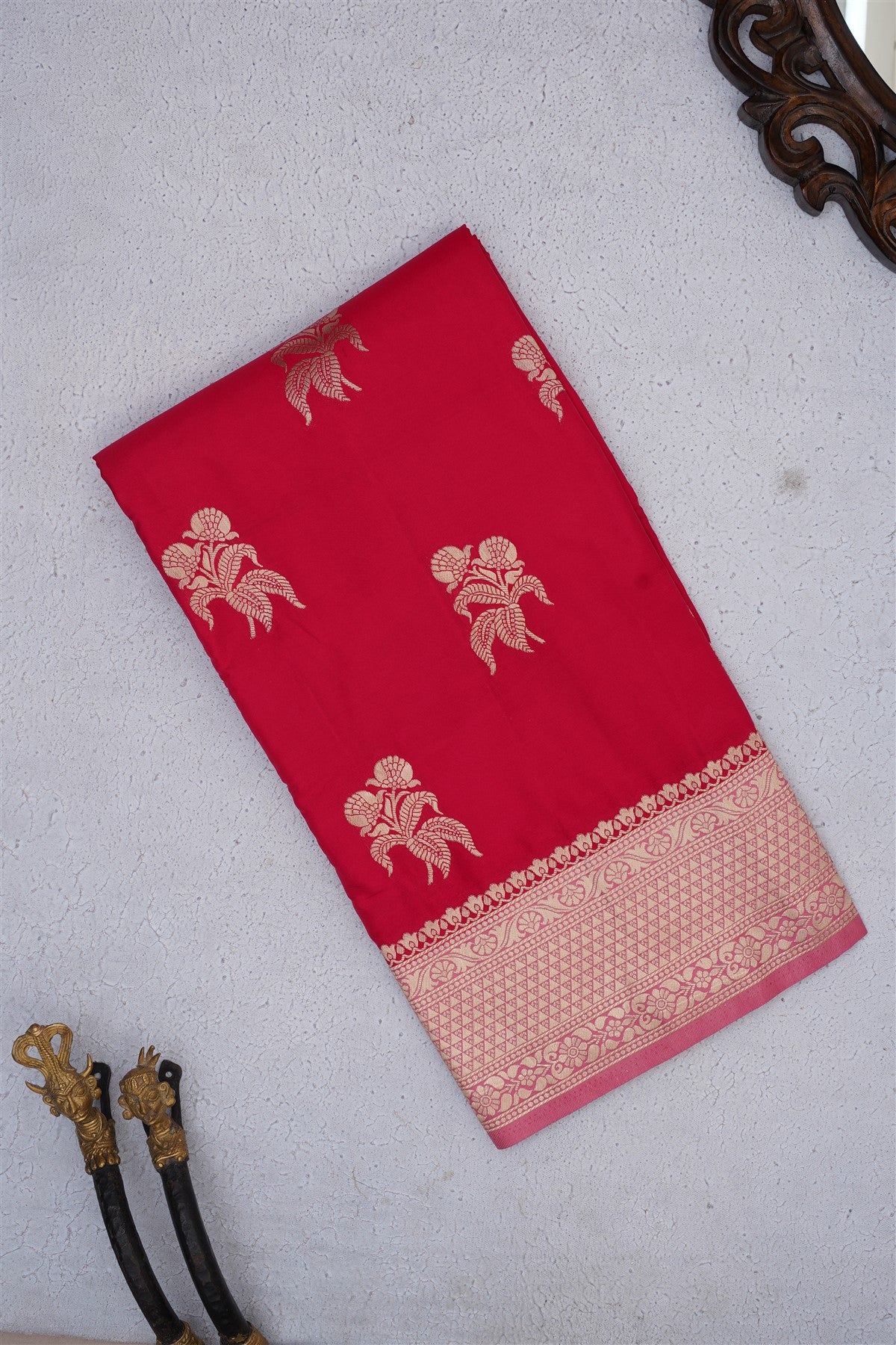 Banarasi Soft Silk Dark Pink Saree