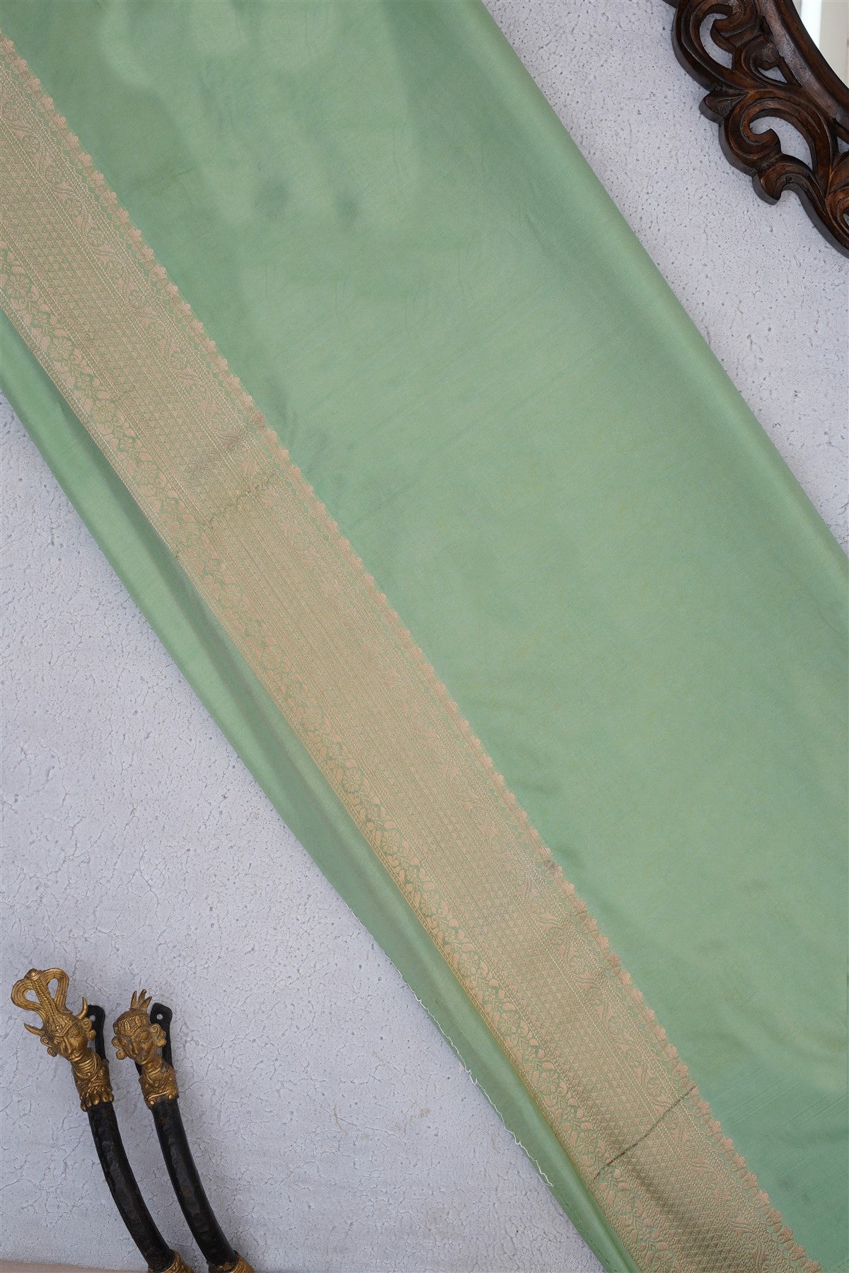 Banarasi Soft Silk Lime Green Saree